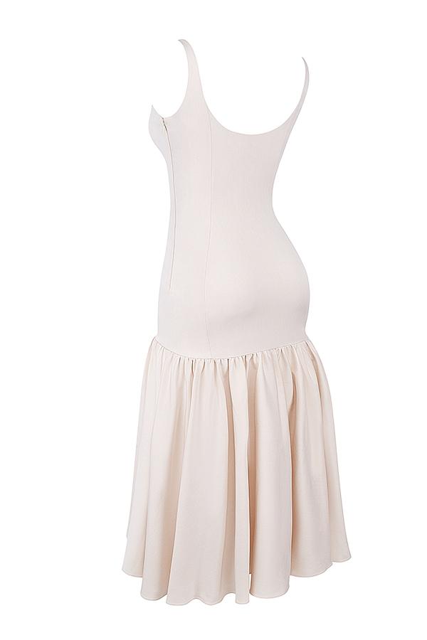 Amore  vintage cream dropped waist midi dress Product Image