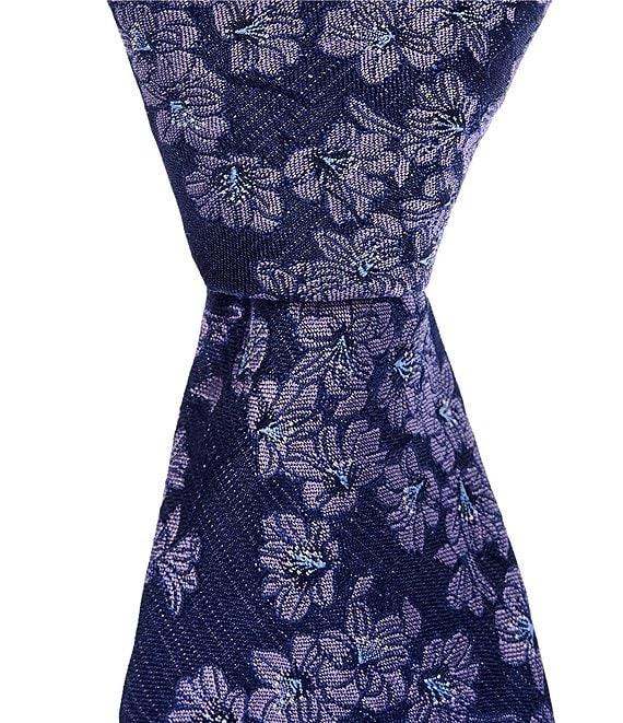 Roundtree & Yorke Margy Floral 2 3/4#double; Narrow Silk Tie Product Image