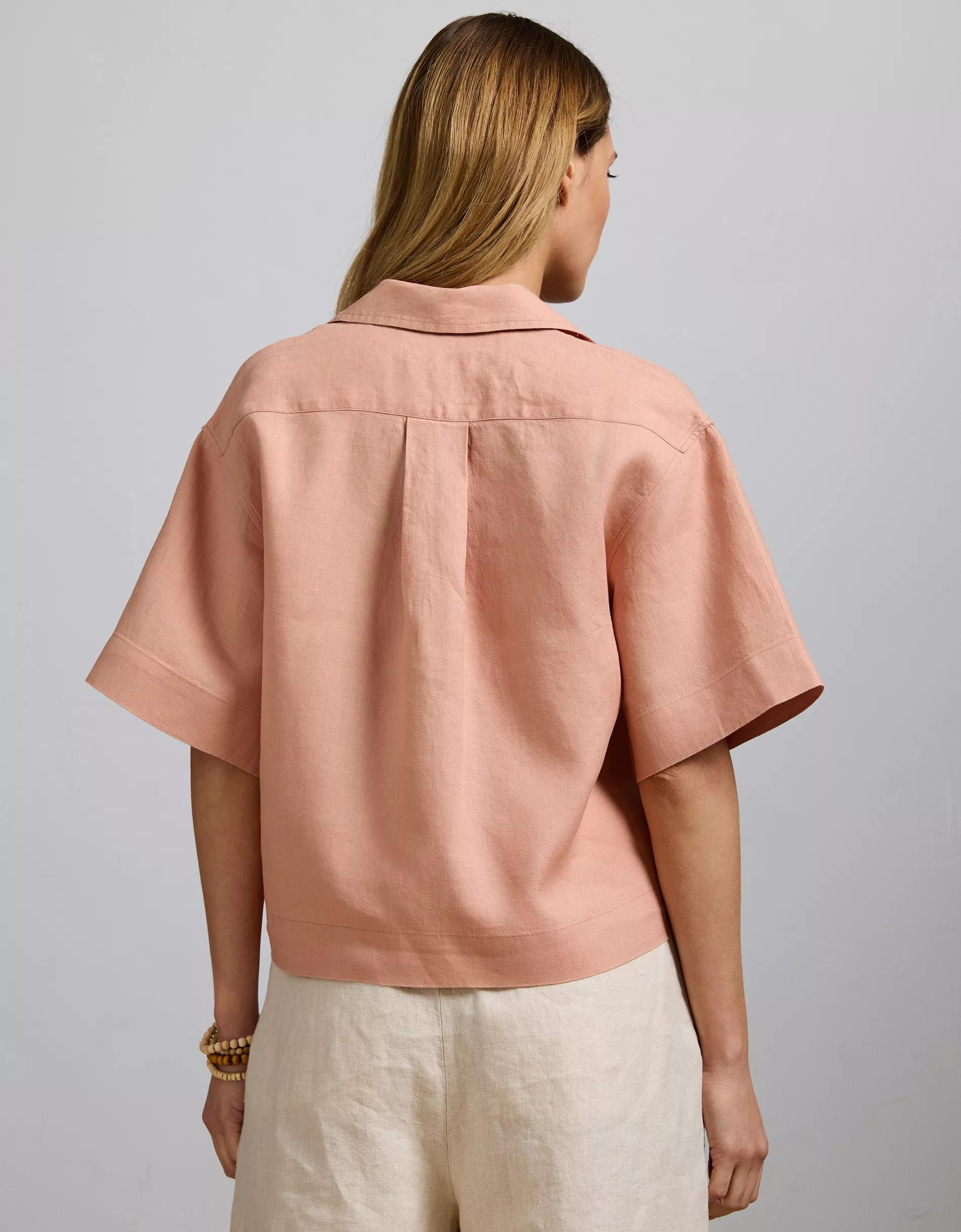 AE77 Premium Linen Camp Shirt Product Image