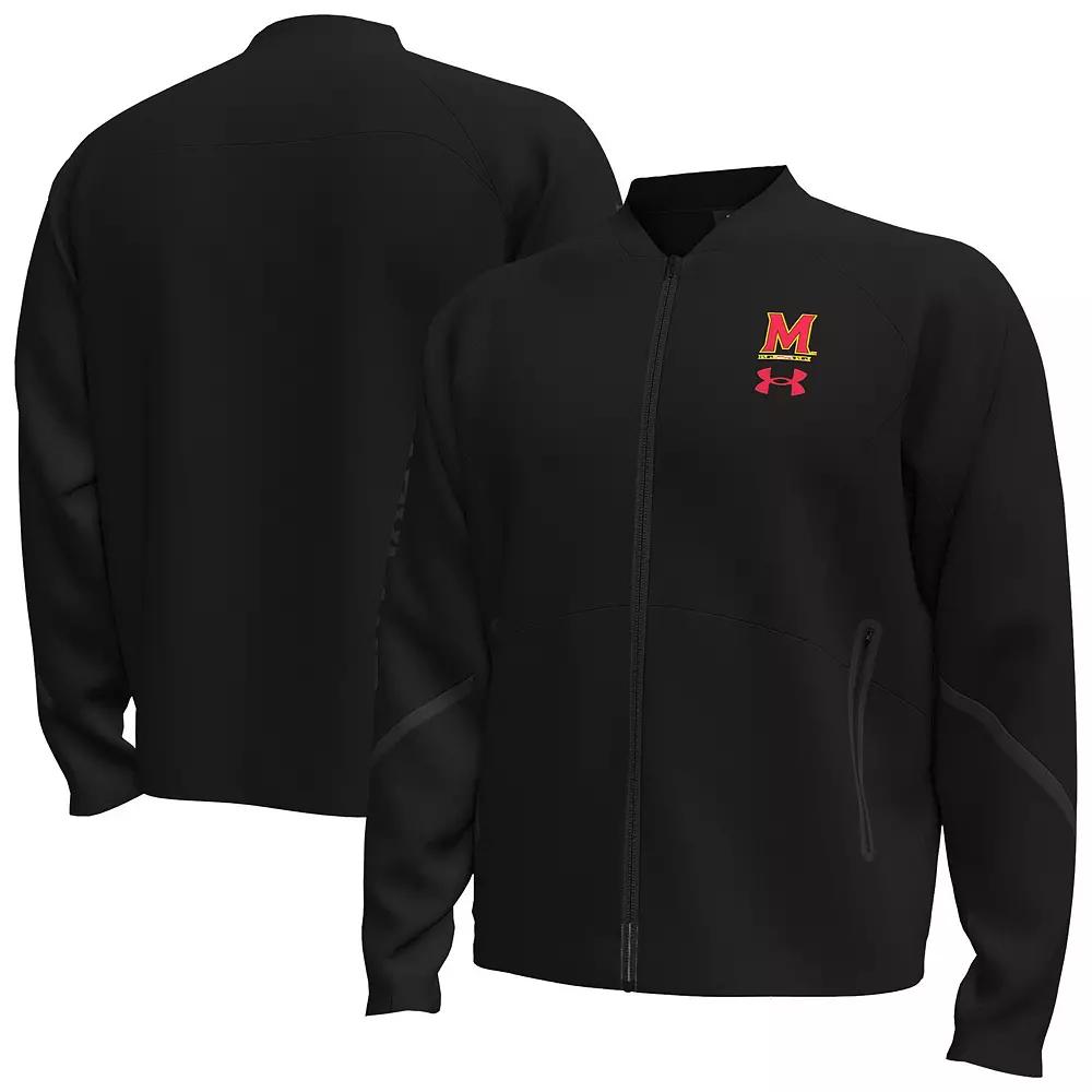 Men's Under Armour Black Maryland Terrapins Unstoppable Full-Zip Bomber Jacket,  Product Image