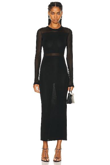 Semi Sheer Knitted Cocktail Dress Product Image