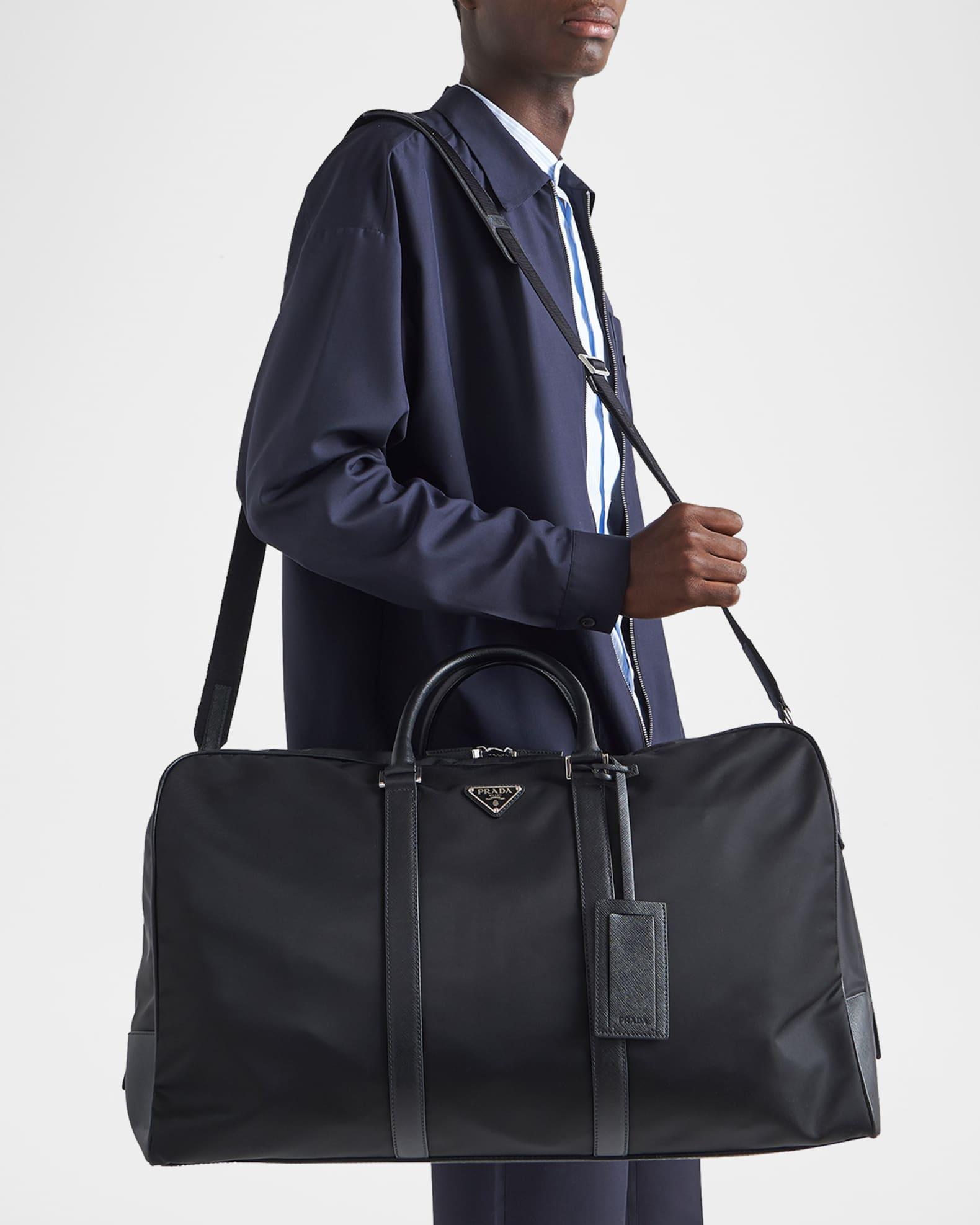 Men's Large Re-Nylon and Saffiano Leather Duffel Bag Product Image