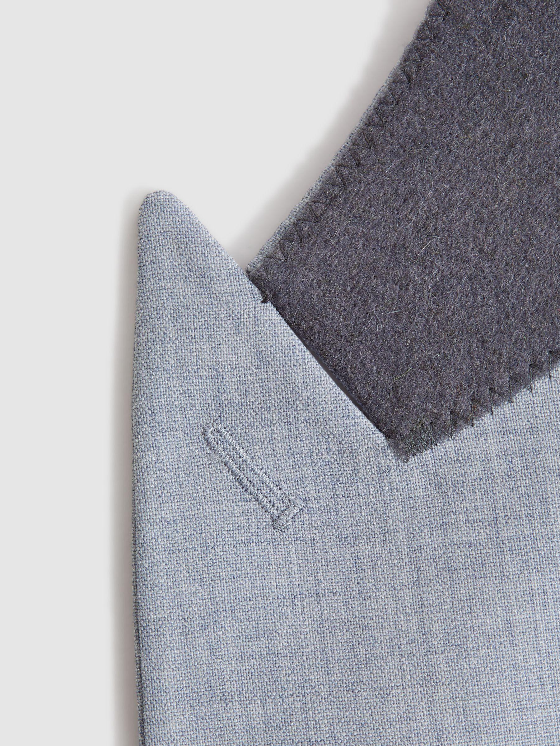 Slim Fit Wool Single Breasted Blazer in Soft Blue Product Image