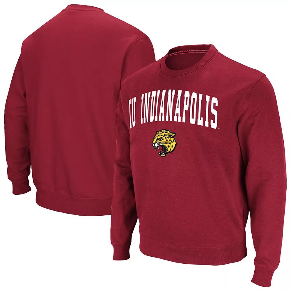 Mens Colosseum Crimson IU Indianapolis Arch & Logo Pullover Sweatshirt Product Image