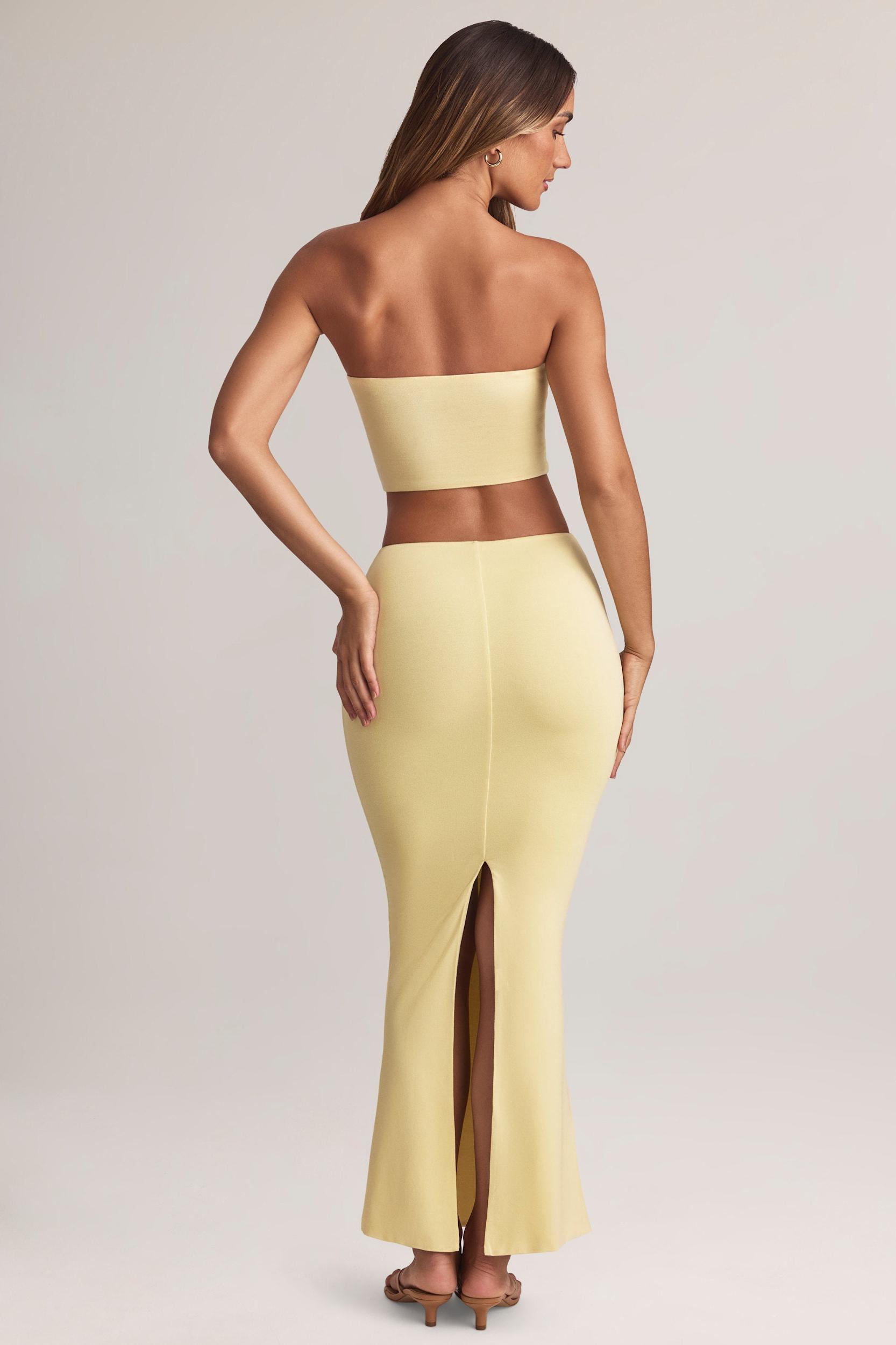 Modal Mid-Rise Maxi Skirt in Lemon Sherbet Product Image