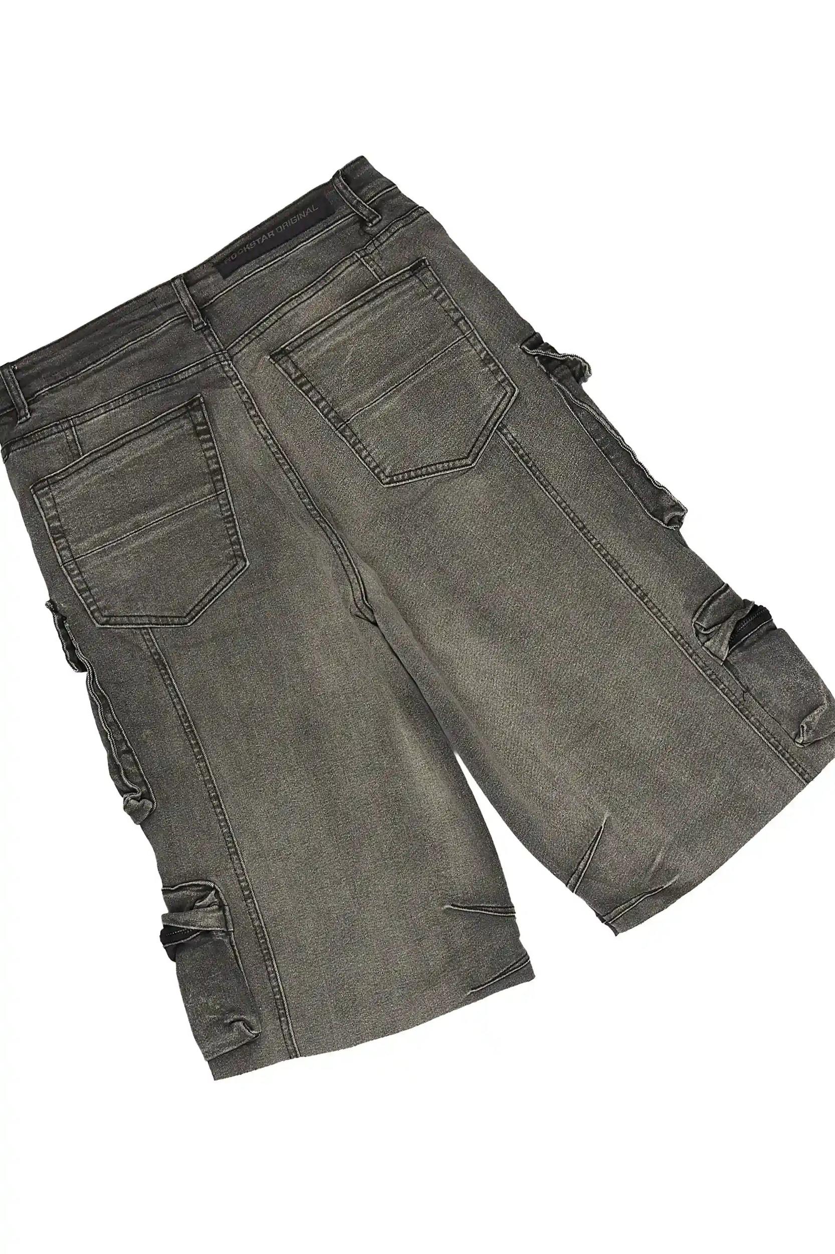 Kingston White/Grey Graphic T-Shirt & Mahesh Baggy Cargo Jean Short Set Male Product Image