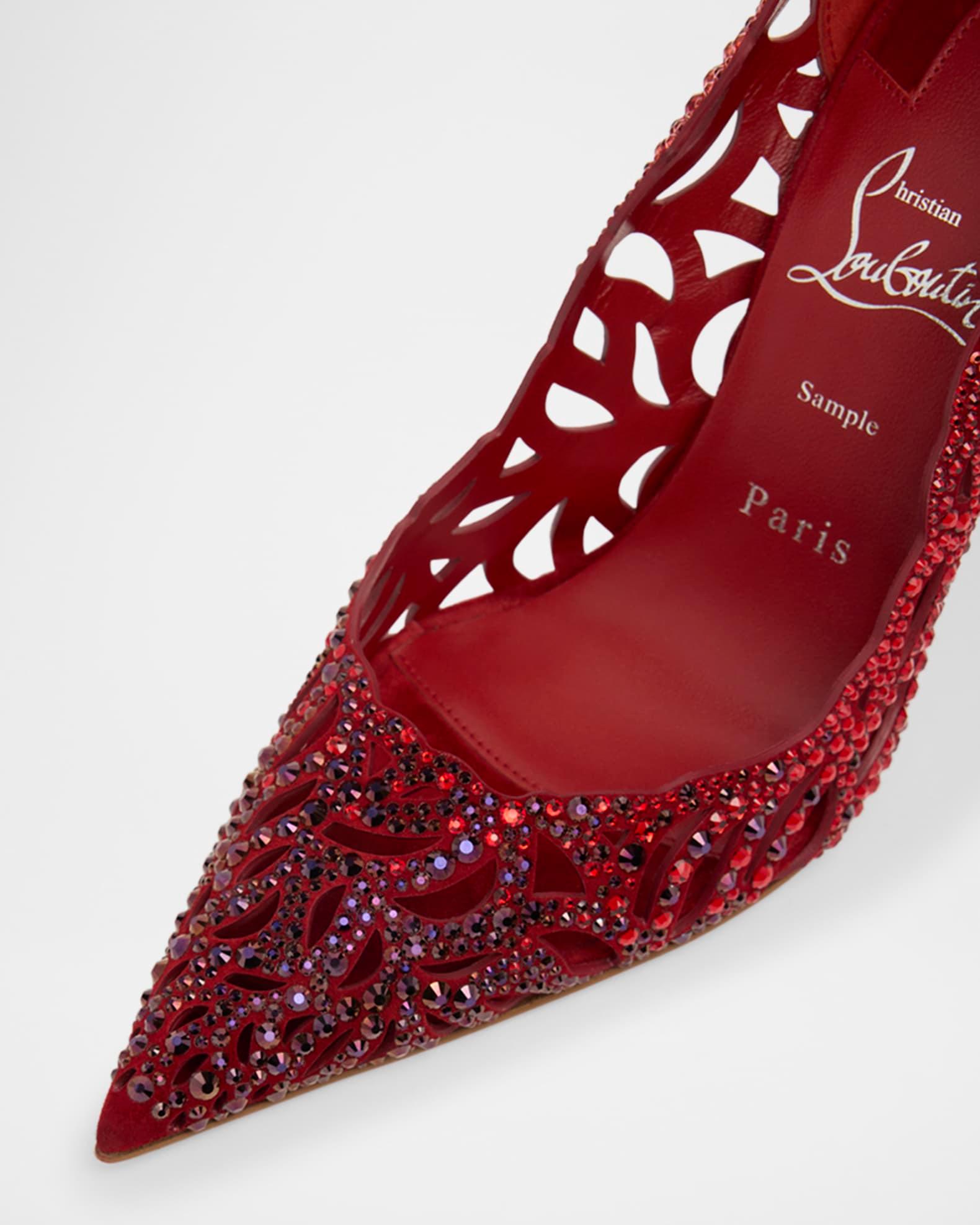 Lasera Strass Suede Red Sole Pumps  Product Image
