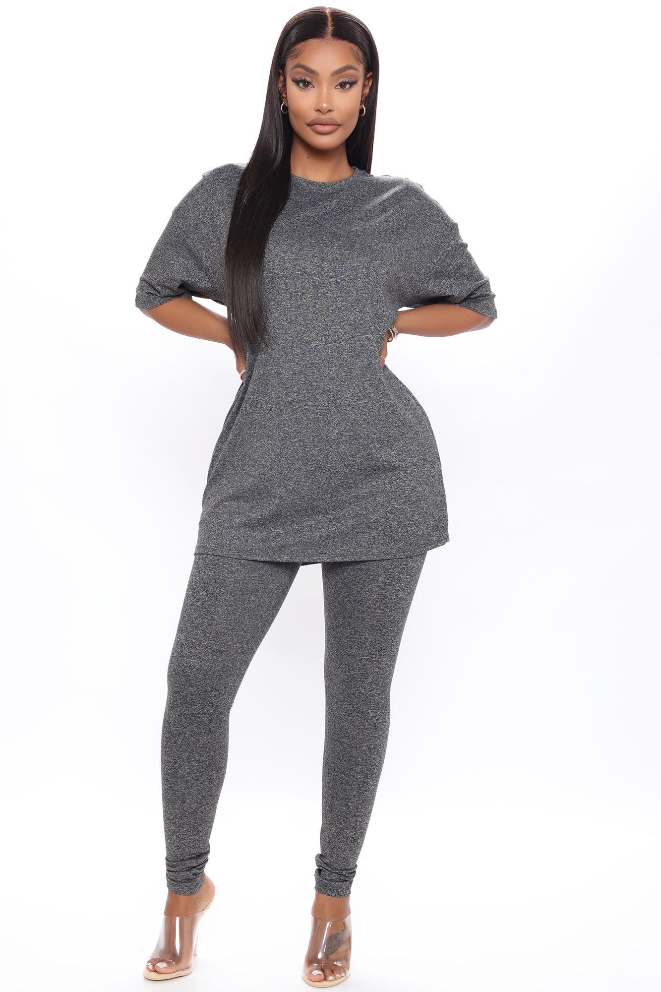 Weekend Vibes Legging Set - Charcoal Product Image