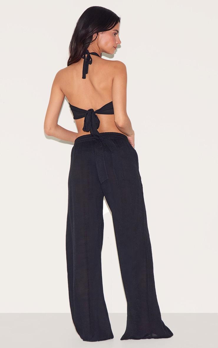 Black Bandeau Beach Top and Pant Set Product Image
