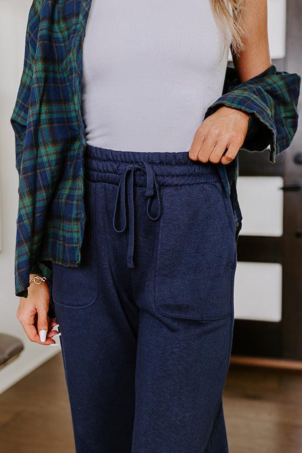 Coffee Run Cutie Straight Leg Pants in Navy Product Image