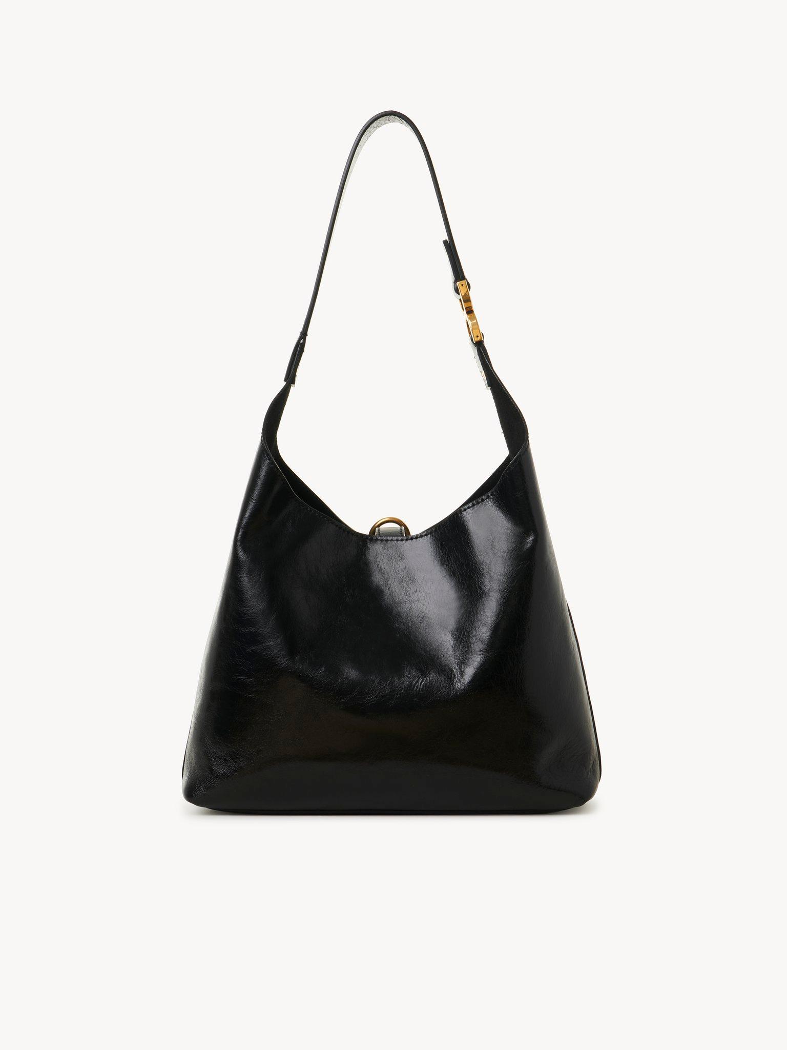 Small Marcie hobo bag in shiny leather Product Image