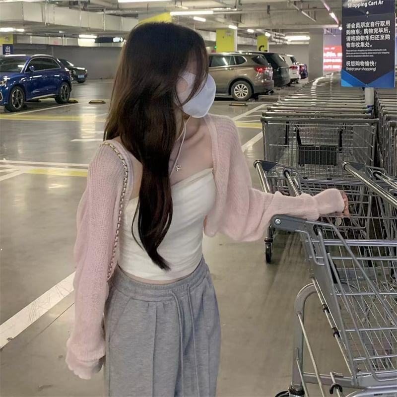 Plain Tube Top / Cardigan Product Image