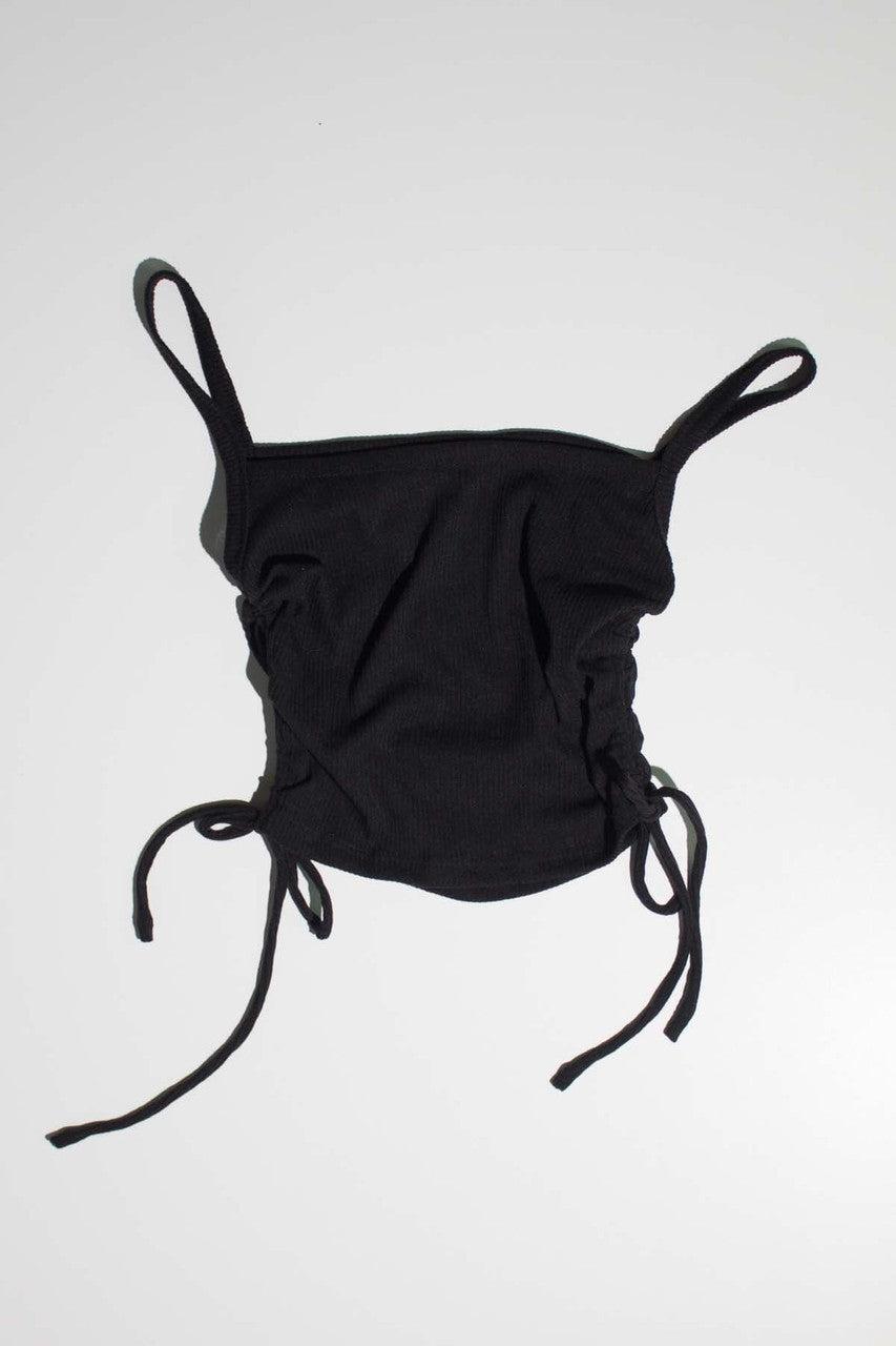 Black Ruched Side Ribbed Cami Product Image