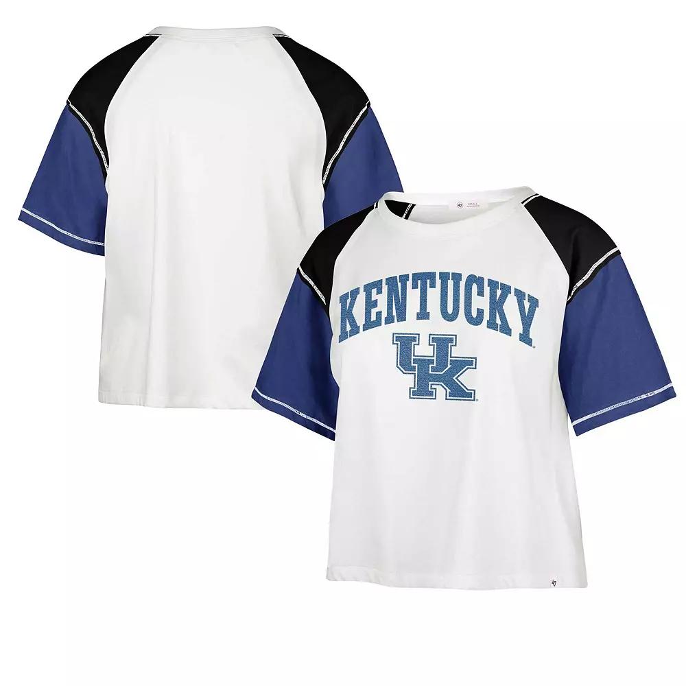 Women's '47 White Kentucky Wildcats Serenity Gia Cropped T-Shirt,  Product Image