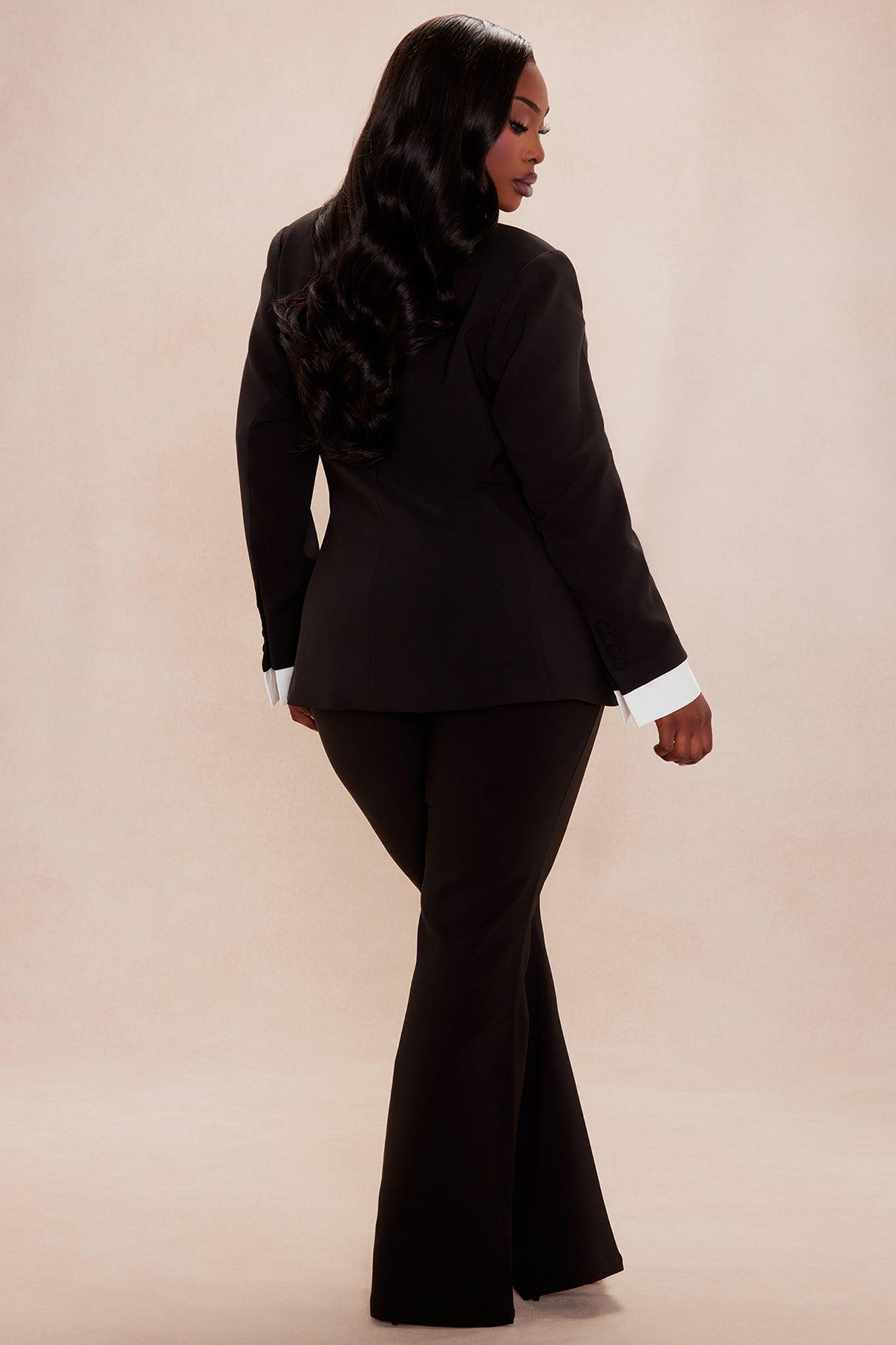 Saria Blazer Suit Set - Black Female Product Image