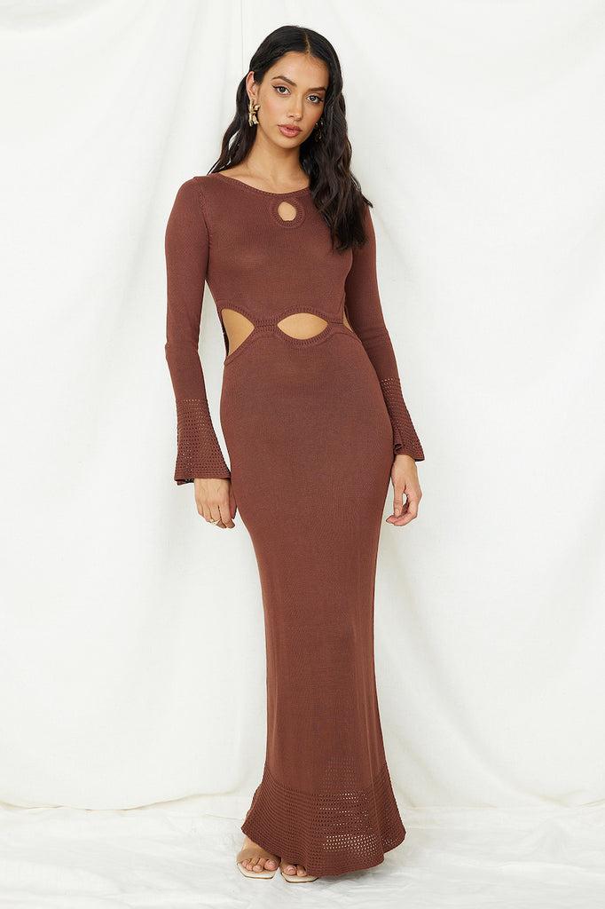 The One That Got Away Maxi Dress Brown Product Image