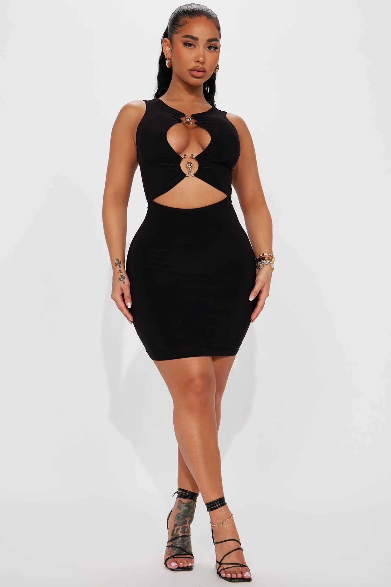 Gabbi Cut Out Mini Dress - Black Product Image