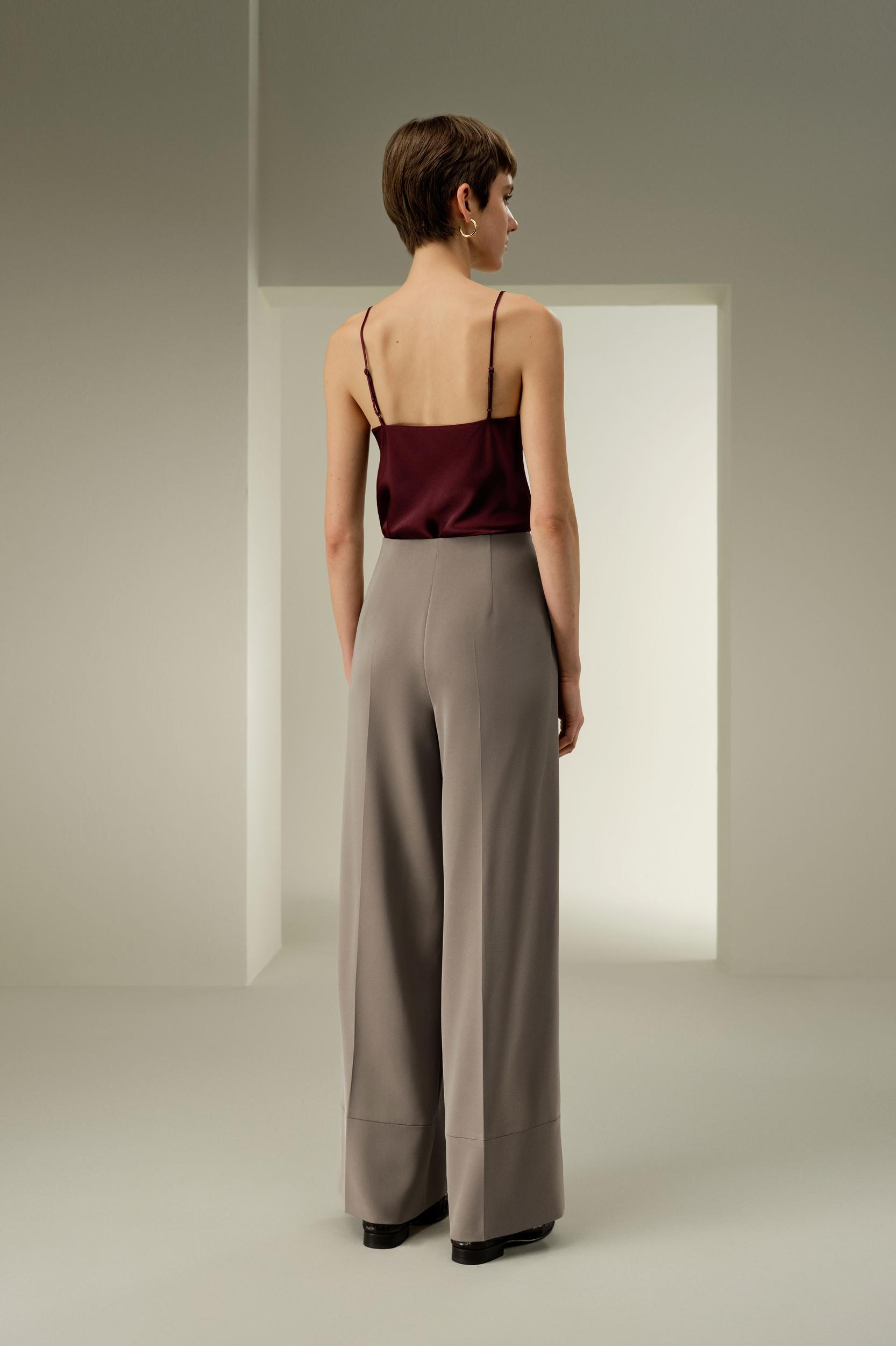 Stretch Silk Wide-Leg Pants Product Image