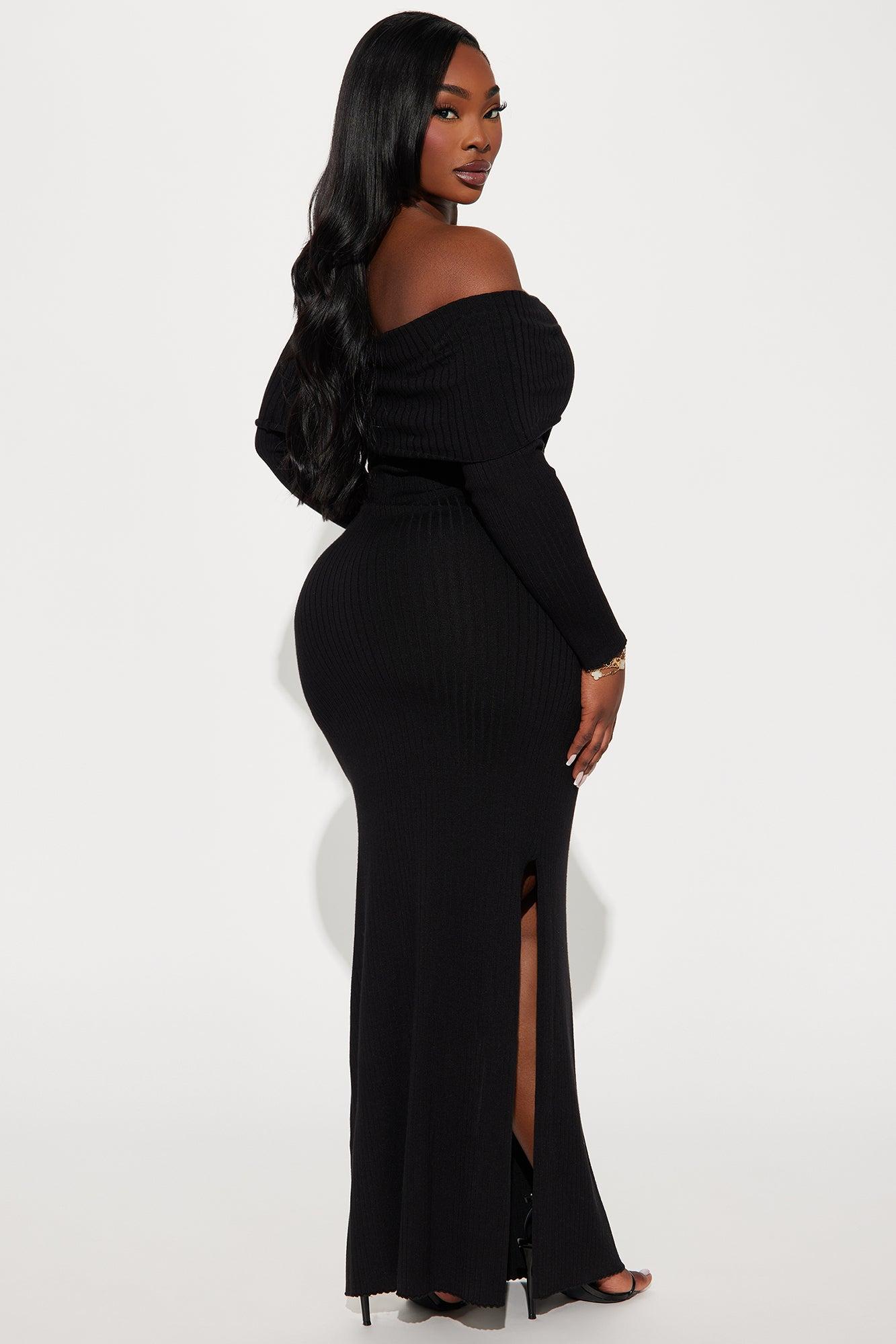 Marina Sweater Maxi Dress - Black Female Product Image