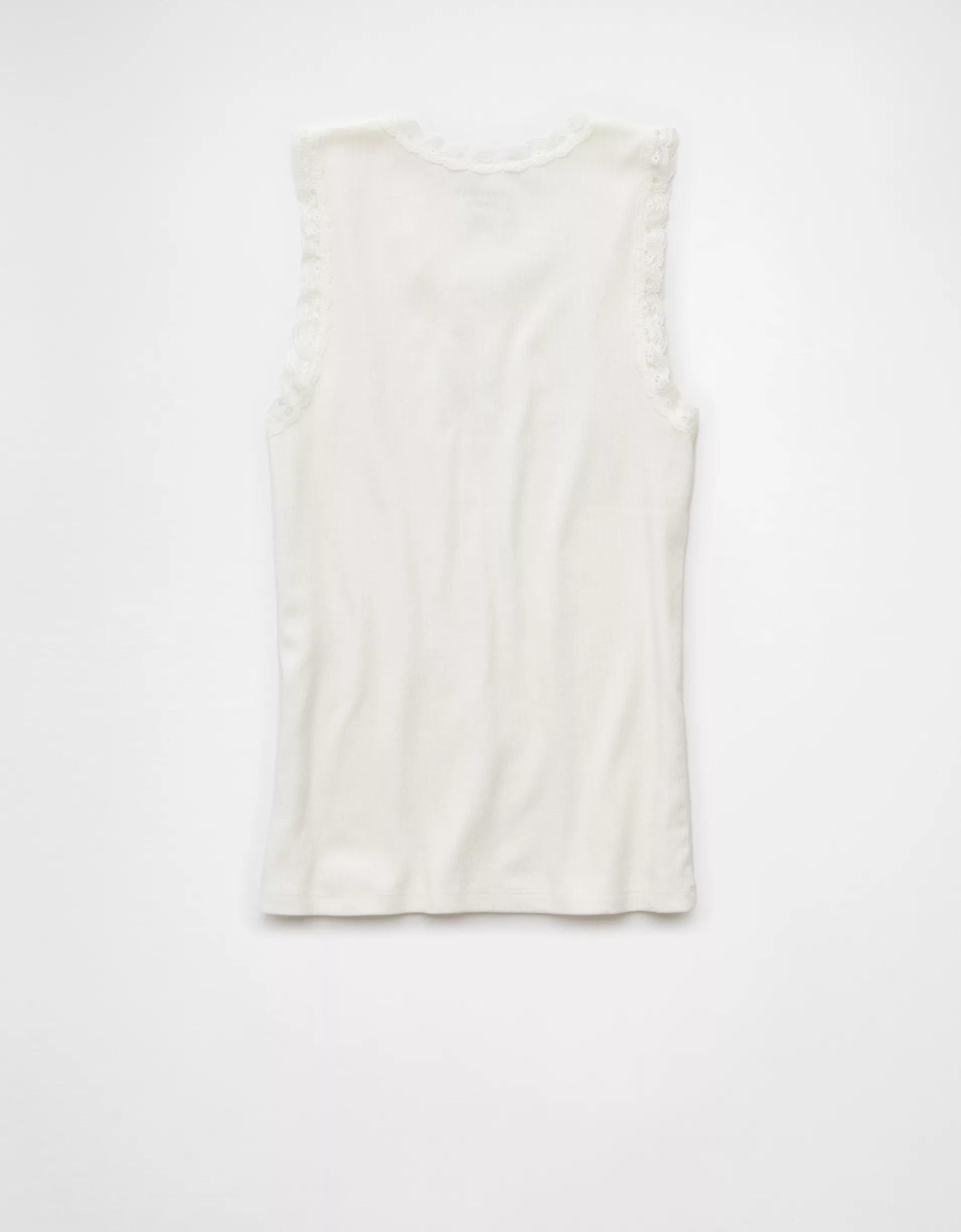 AE Graphic Lace Trim Tank Top Product Image