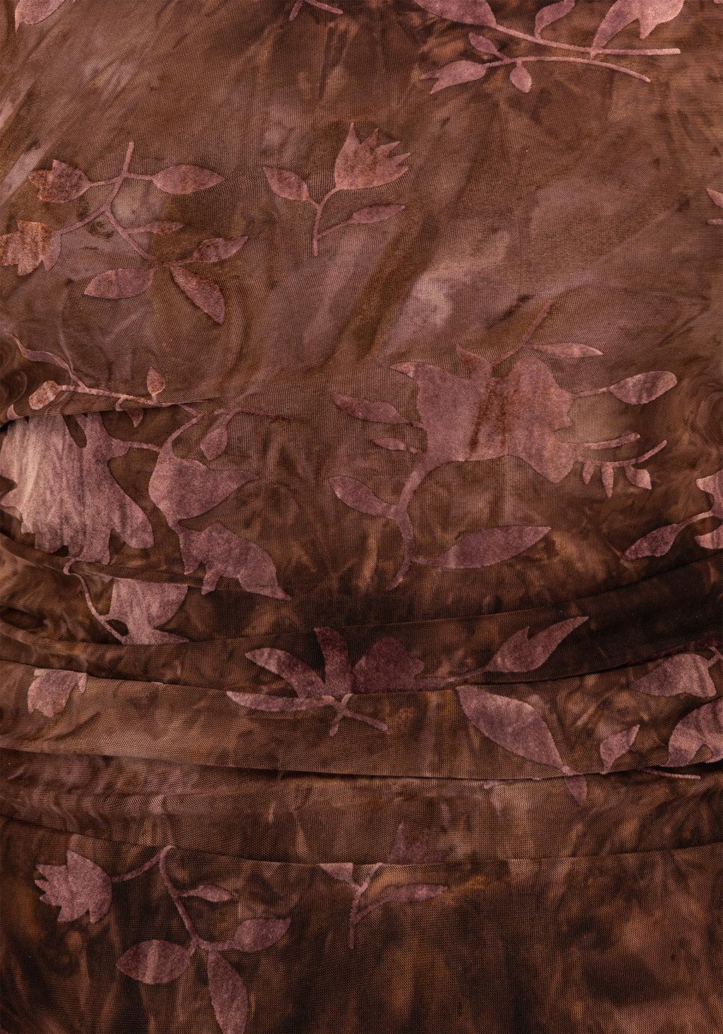 Serenade High Neck Ruched Floral Midaxi Dress Product Image