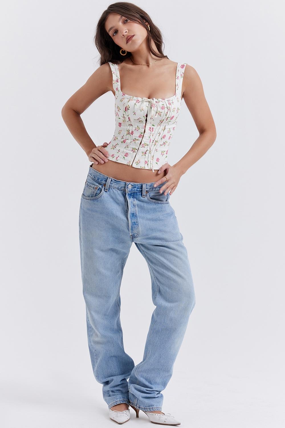Chicca  rose print floral top Product Image