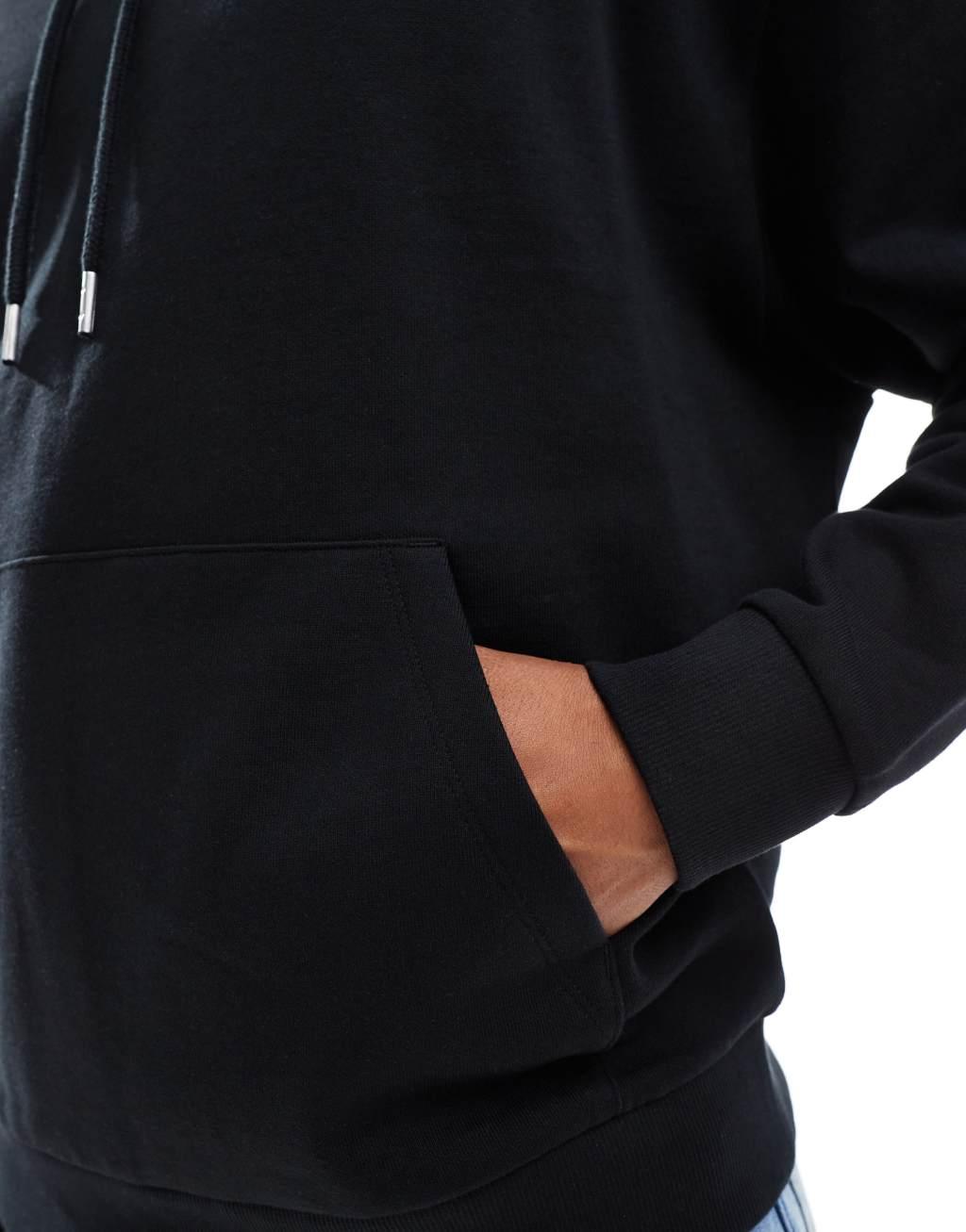 ASOS DESIGN essential oversized hoodie in black Product Image