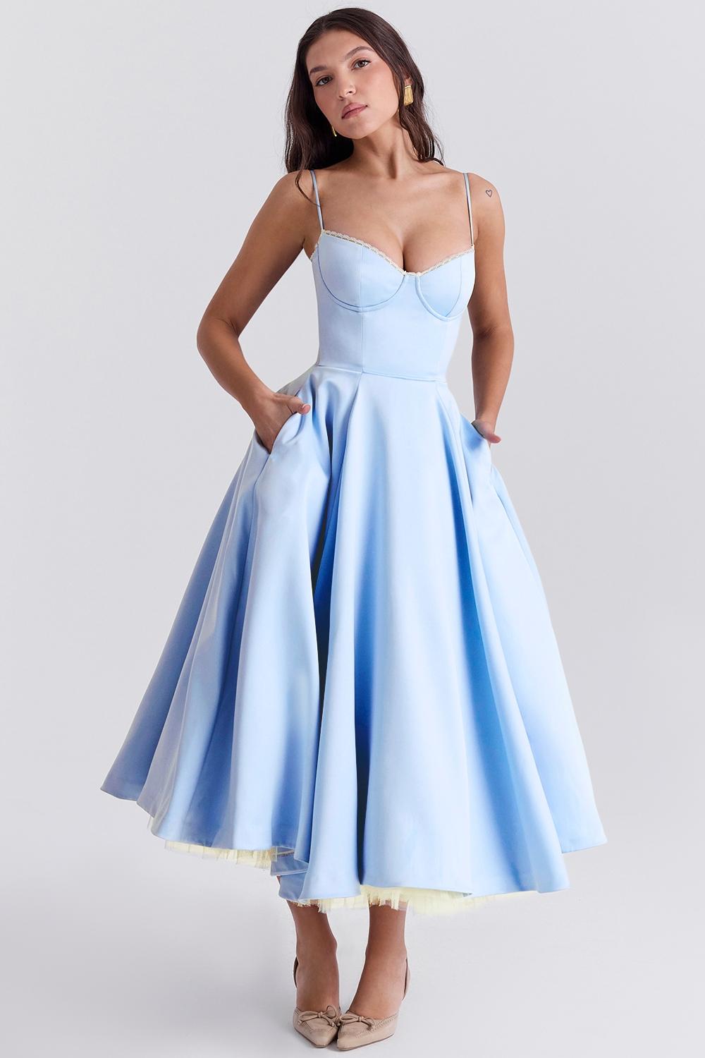Mademoiselle  cinderella blue tulle midi dress Product Image