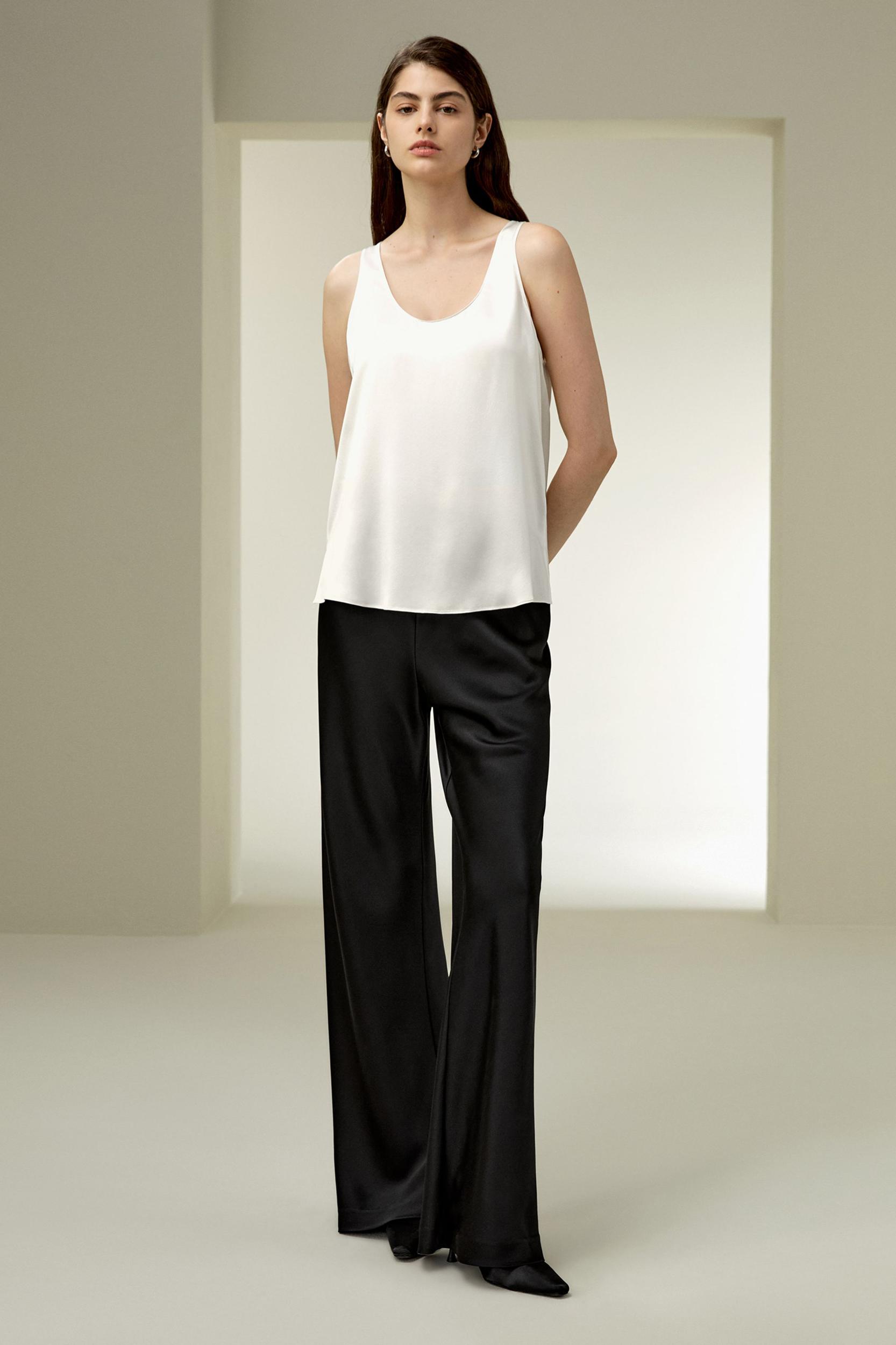 LILYSILK Silk Tank - Womens - Natural White Pure Silk - Cool A-Line Camisole XL Product Image