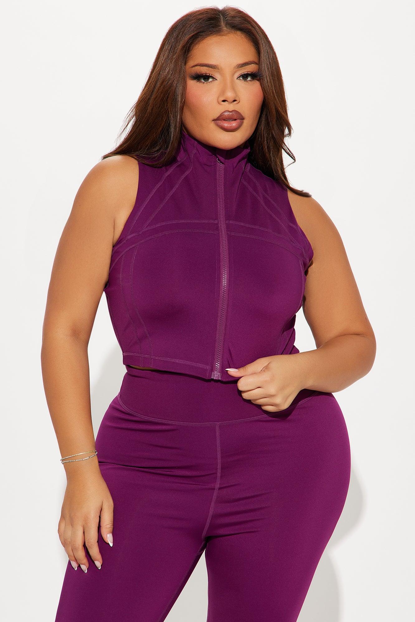 Take A Spin Elevate Active Top - Plum Product Image