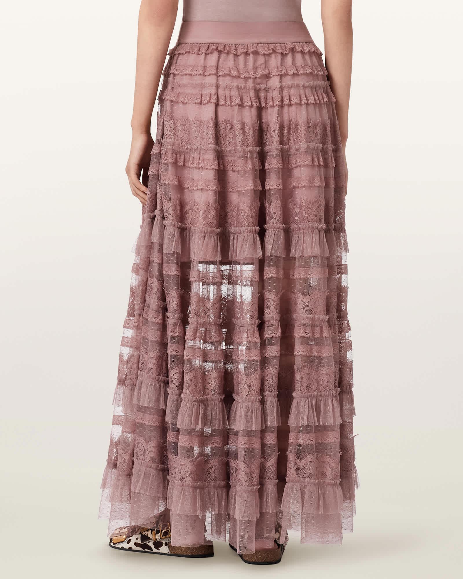 Arlea Tulle Maxi Skirt DUSTY LILAC | ALLSAINTS US Product Image