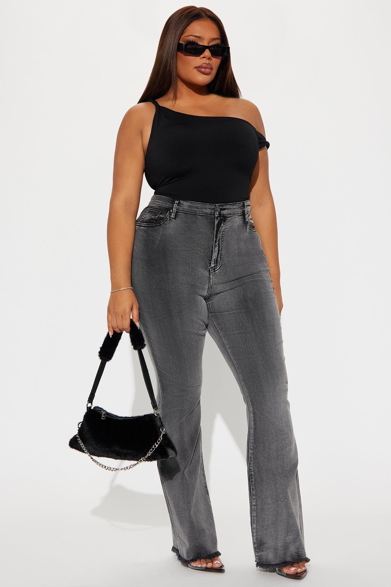 Highest Stakes Stretch Flare Jeans - Black Wash Product Image