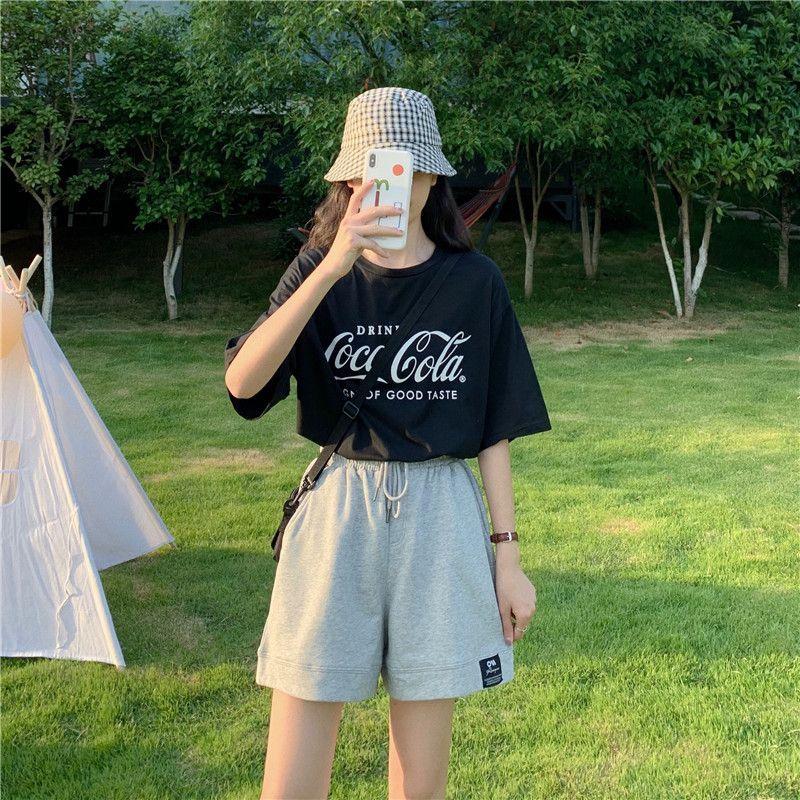 High Waist Wide-Leg Sweatshorts Product Image