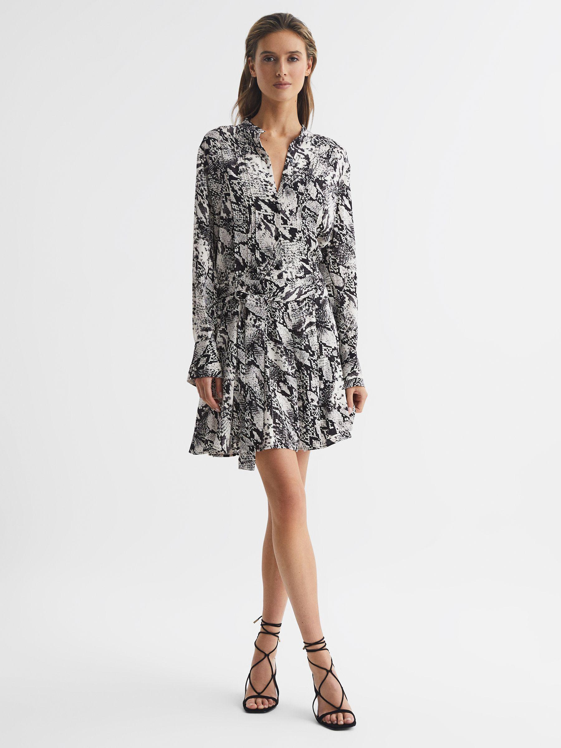 Animal Print Mini Dress in Black/White Product Image