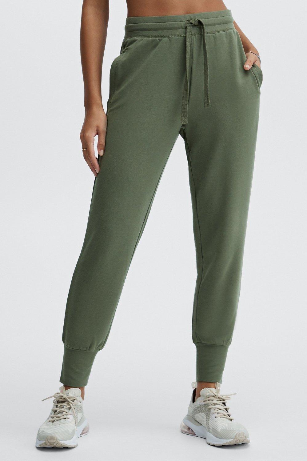 Fabletics Luxe Fleece Jogger Womens green plus Size 2X Product Image