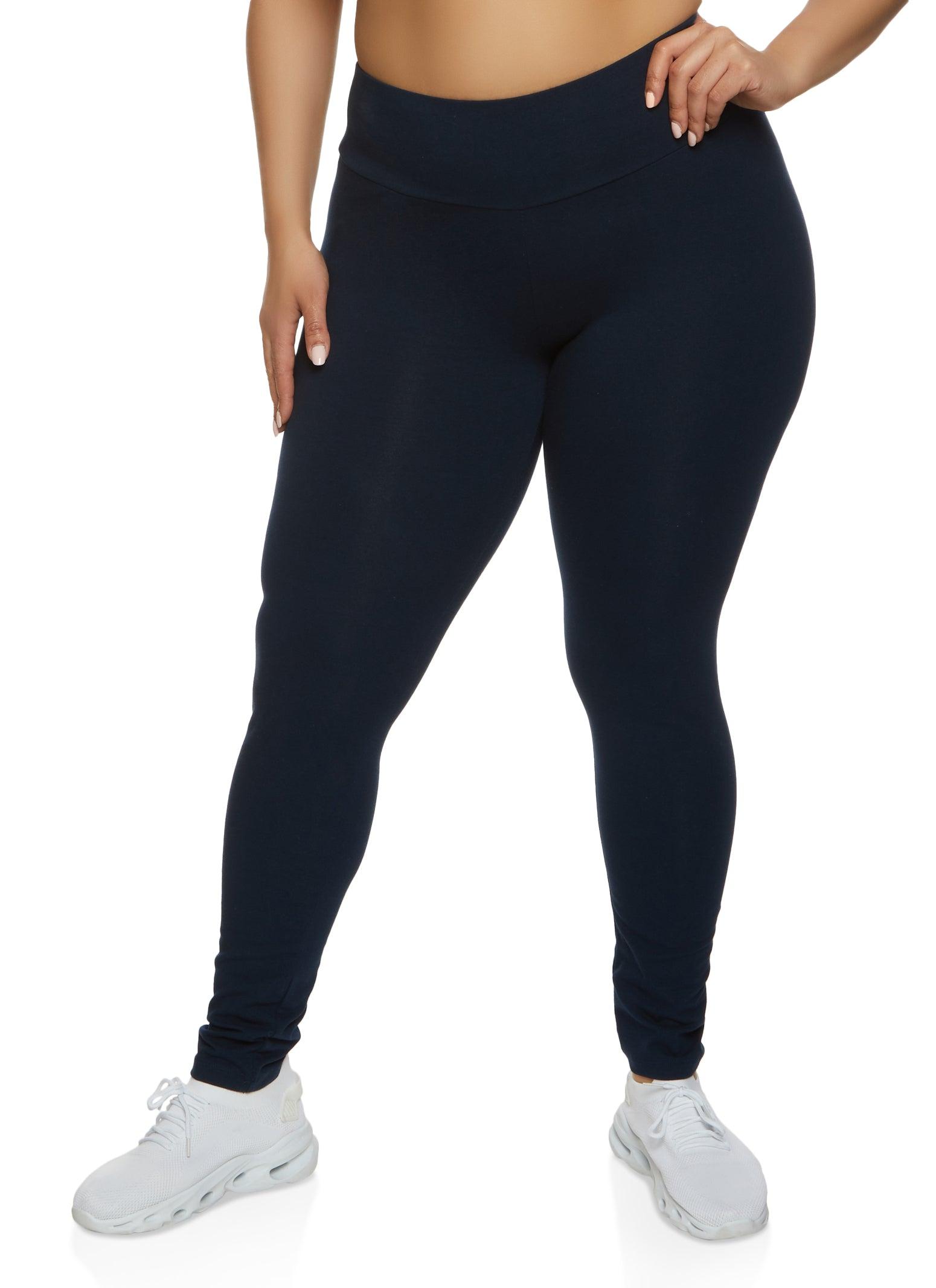 Womens Plus Size Basic Waistband High Waist Leggings Product Image