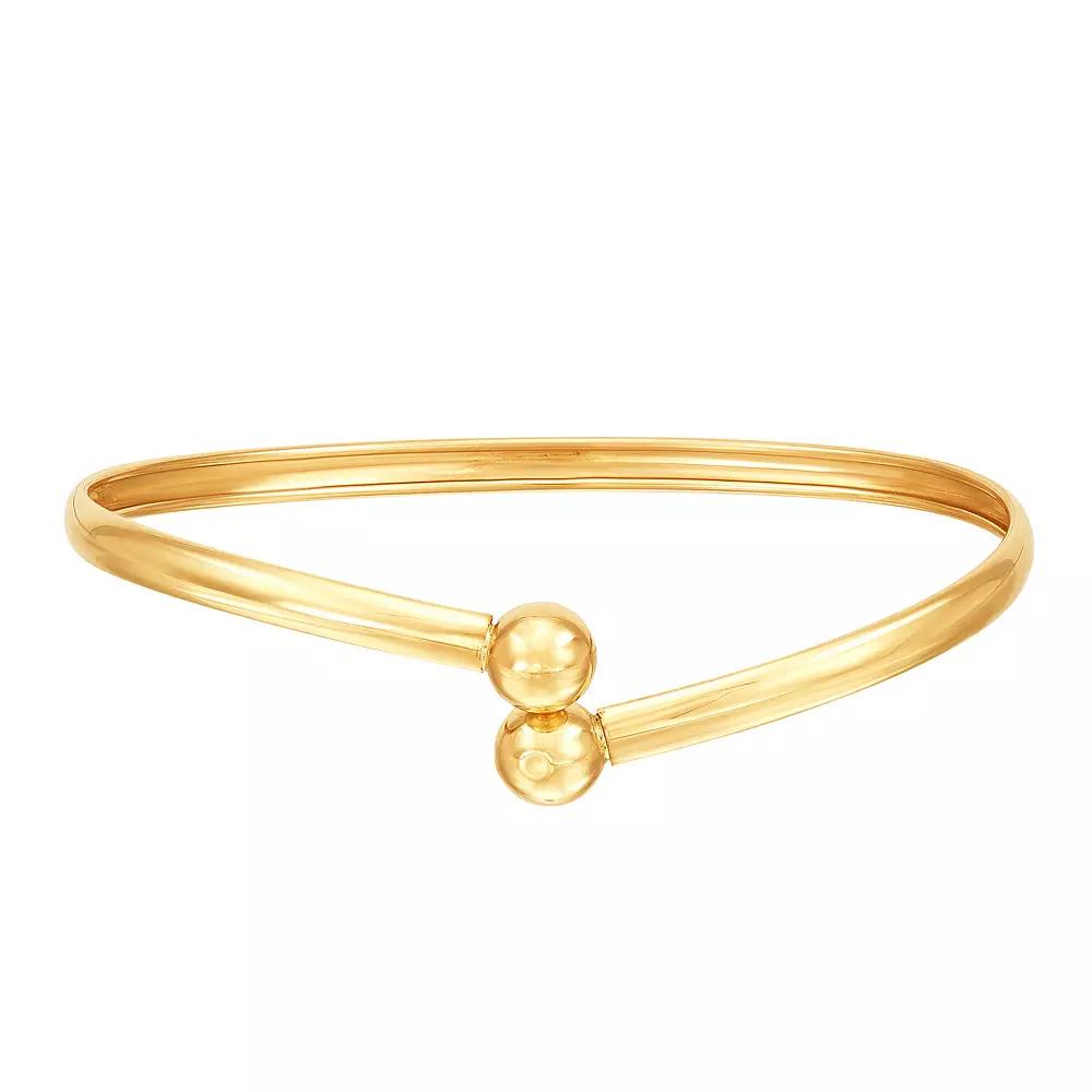 Everlasting Gold 10k Gold Ball Bypass Bracelet, Womens Product Image