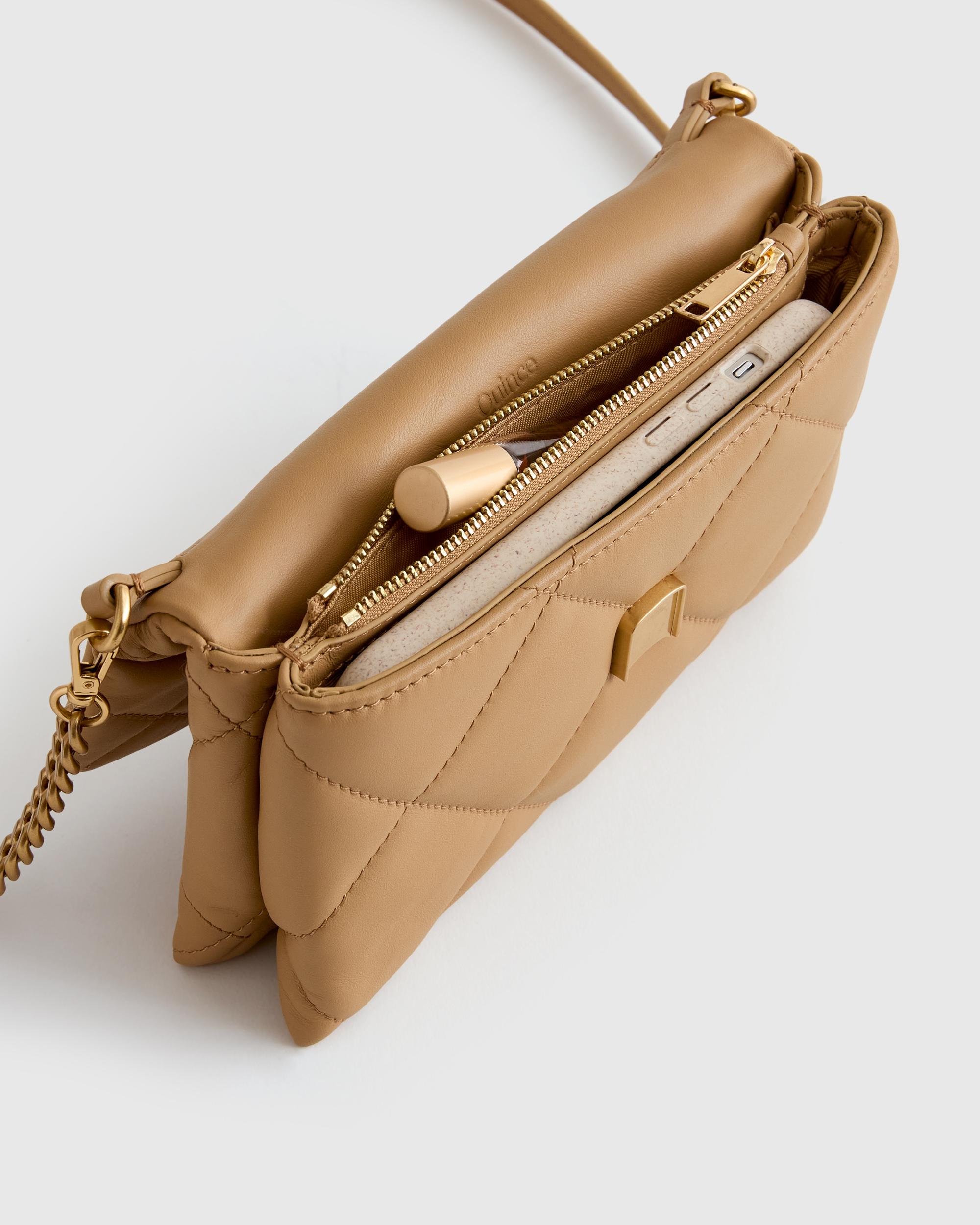 Quince | Women's Italian Leather Diamond Quilted Wallet Crossbody Product Image