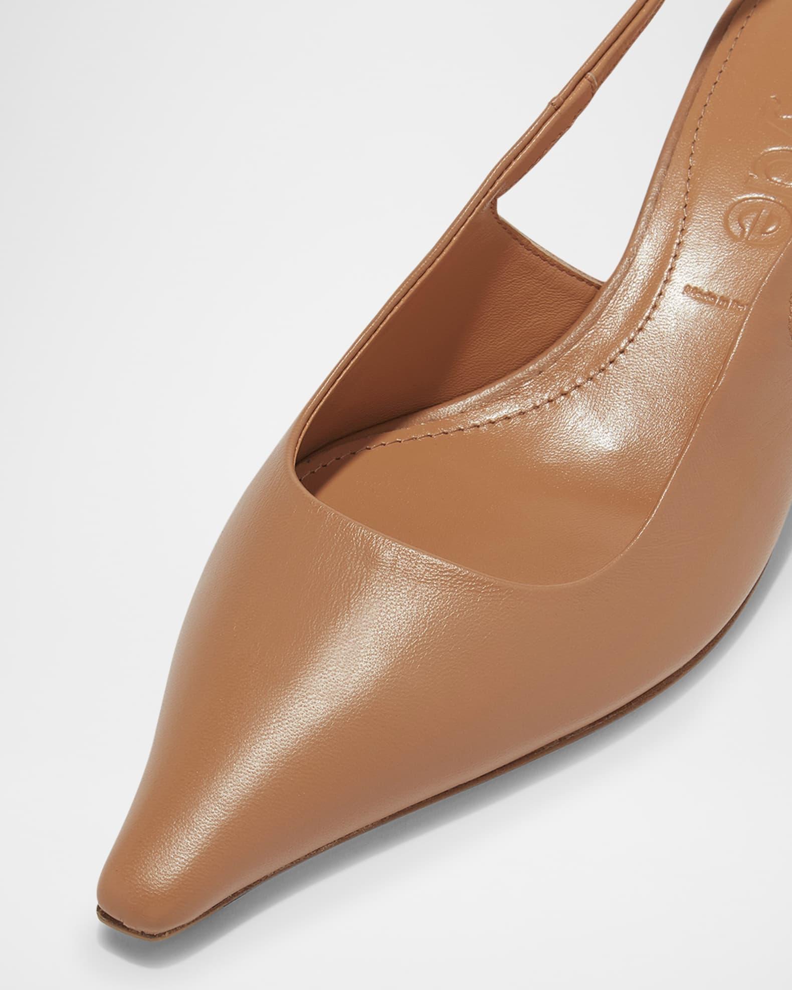 Catrina Leather Kitten-Heel Slingback Pumps Product Image