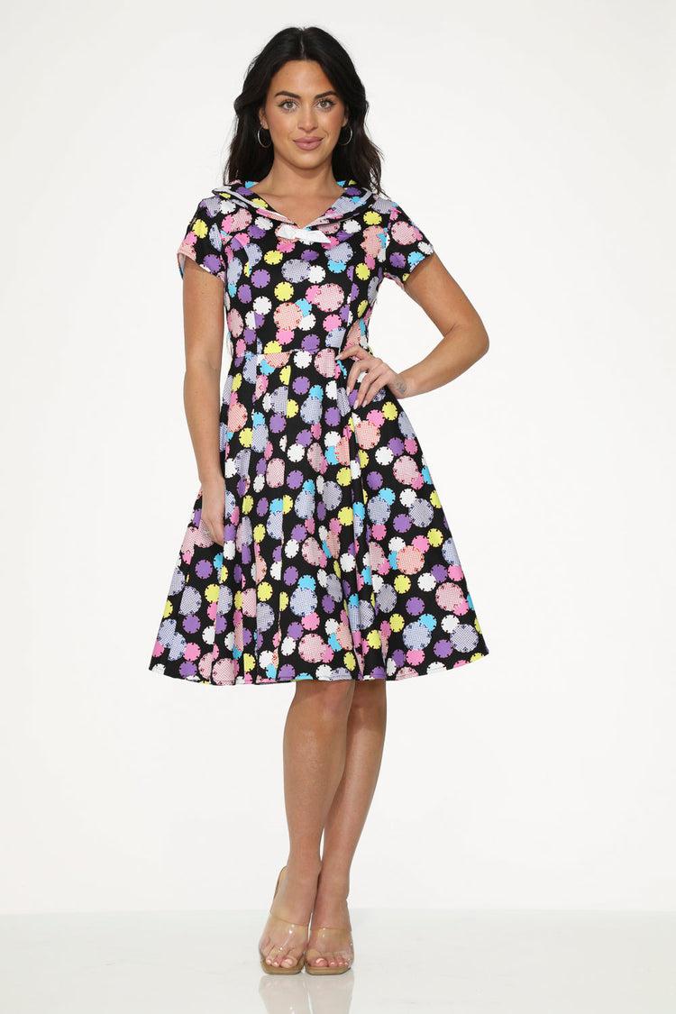 Black & Purple Swing Dress Product Image