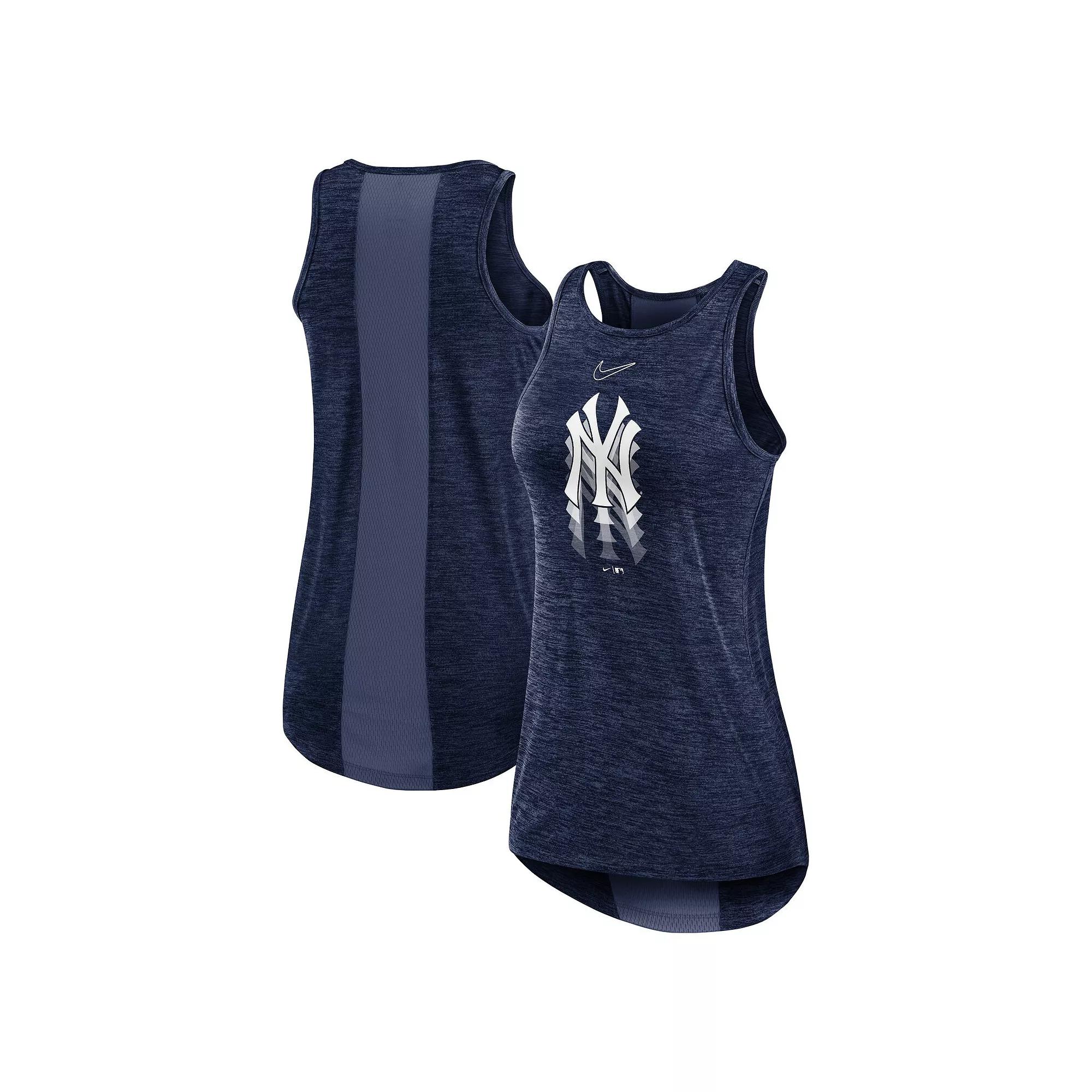 Women's Nike Navy New York Yankees Logo Fade High Neck Performance Tank Top,  Product Image