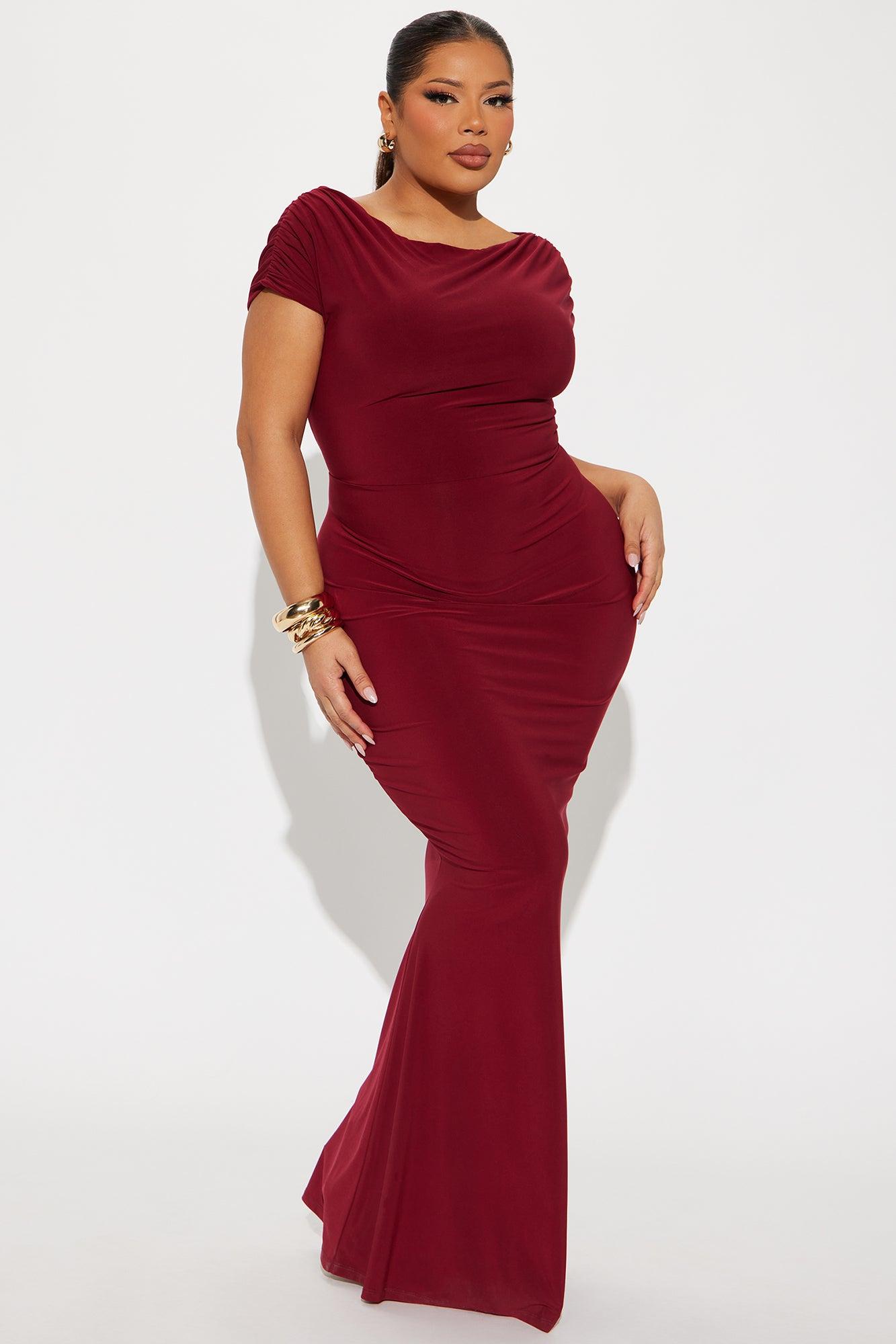 Can't Resist You Maxi Dress - Burgundy Product Image
