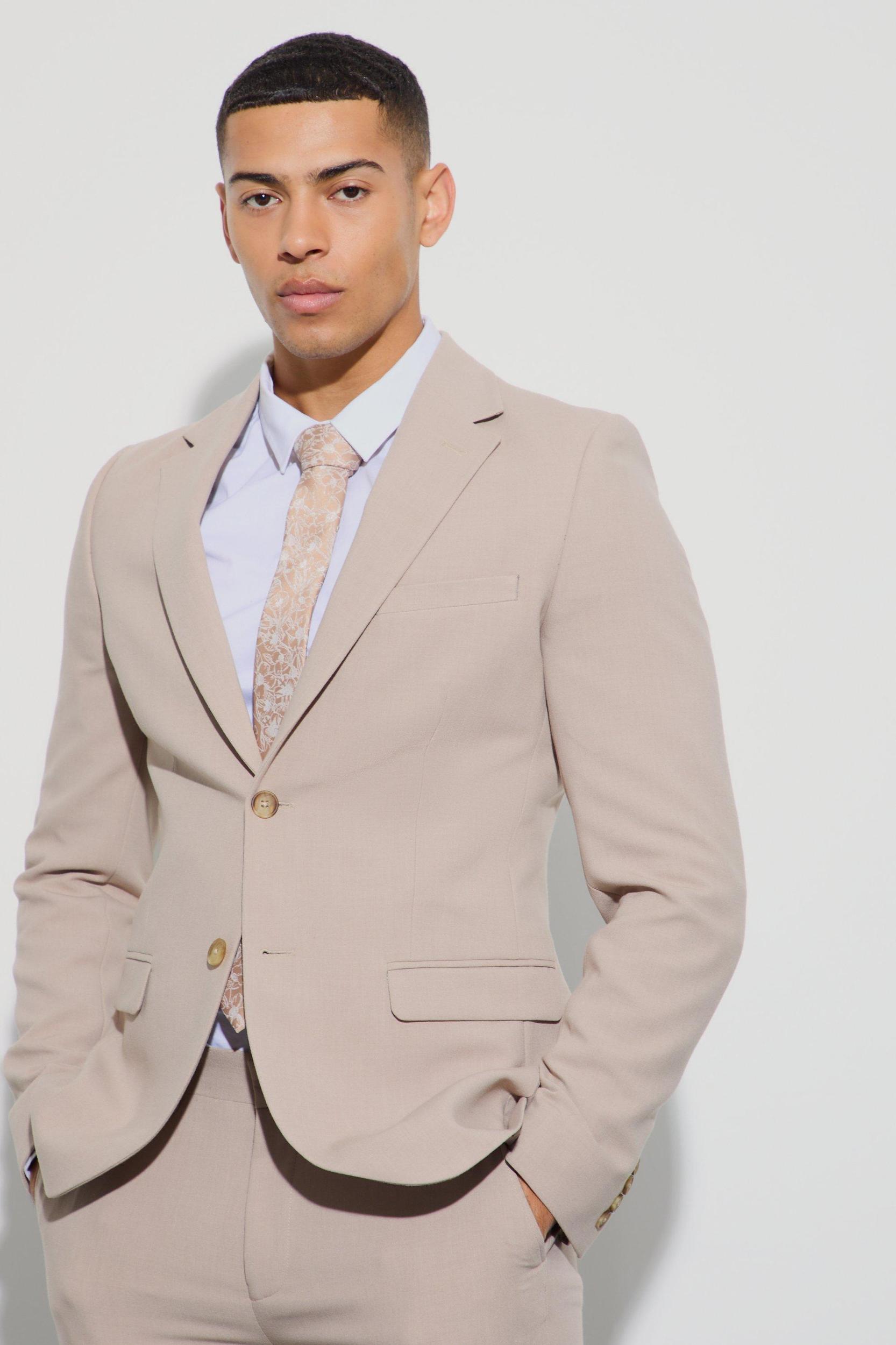 Jersey Skinny Single Breasted Suit Jacket | boohooMAN USA Product Image
