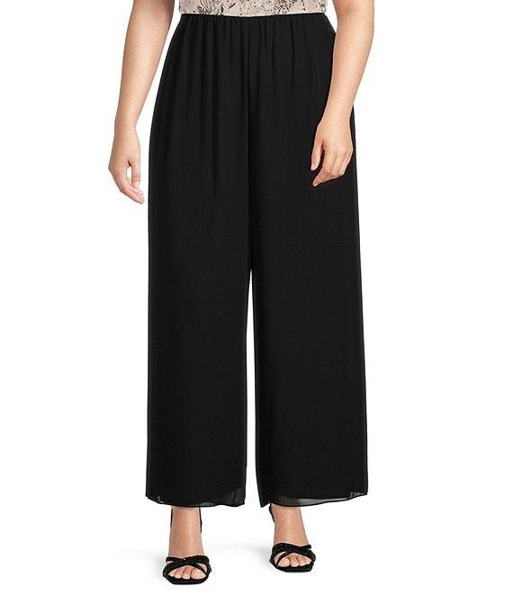Alex Evenings Plus Size Silky Chiffon Pants Product Image