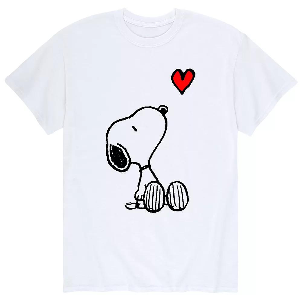 Men's Peanuts Valentine Snoopy Red Heart Tee,  Product Image