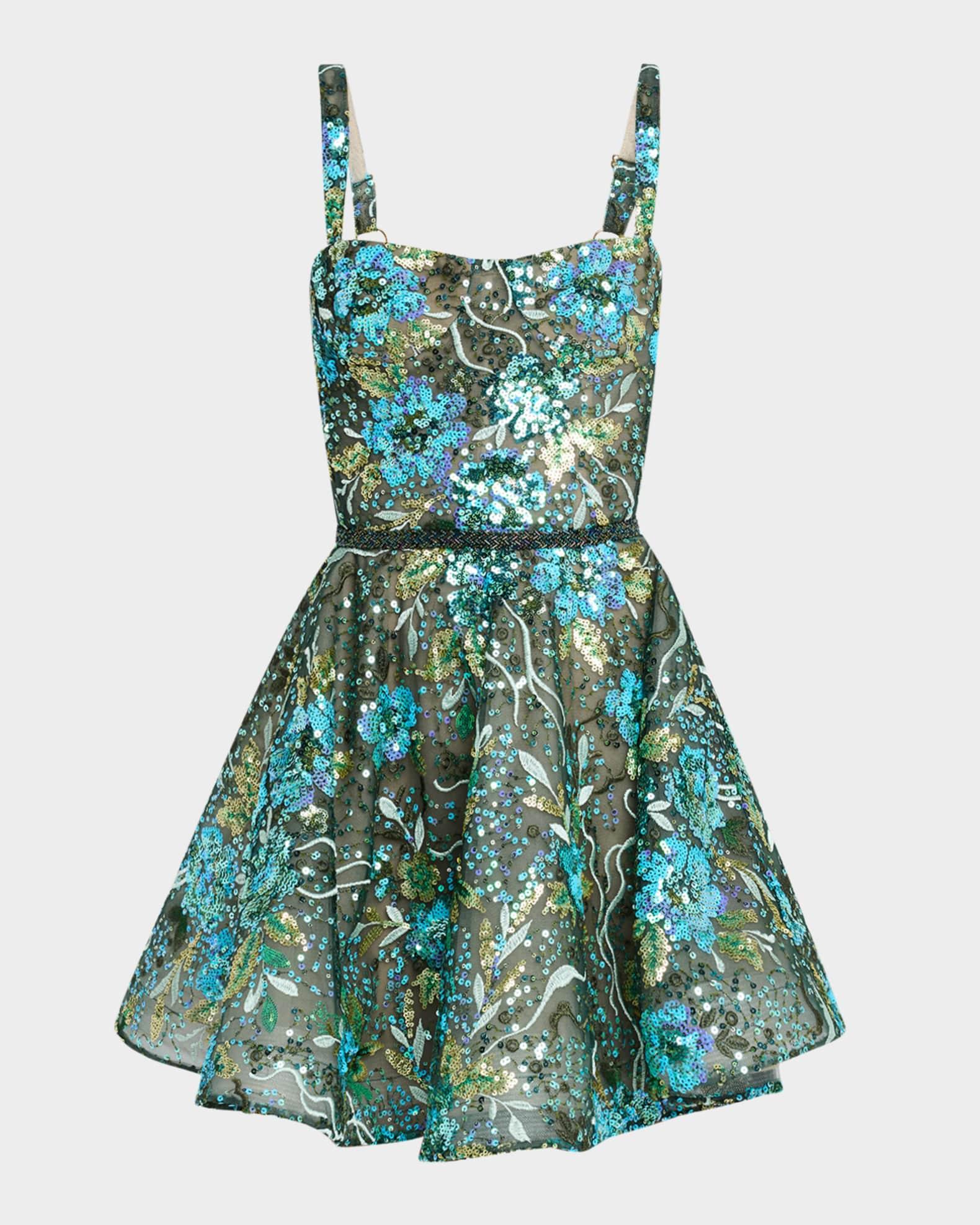 Mademoiselle Sequin Embroidered Mini Dress Product Image