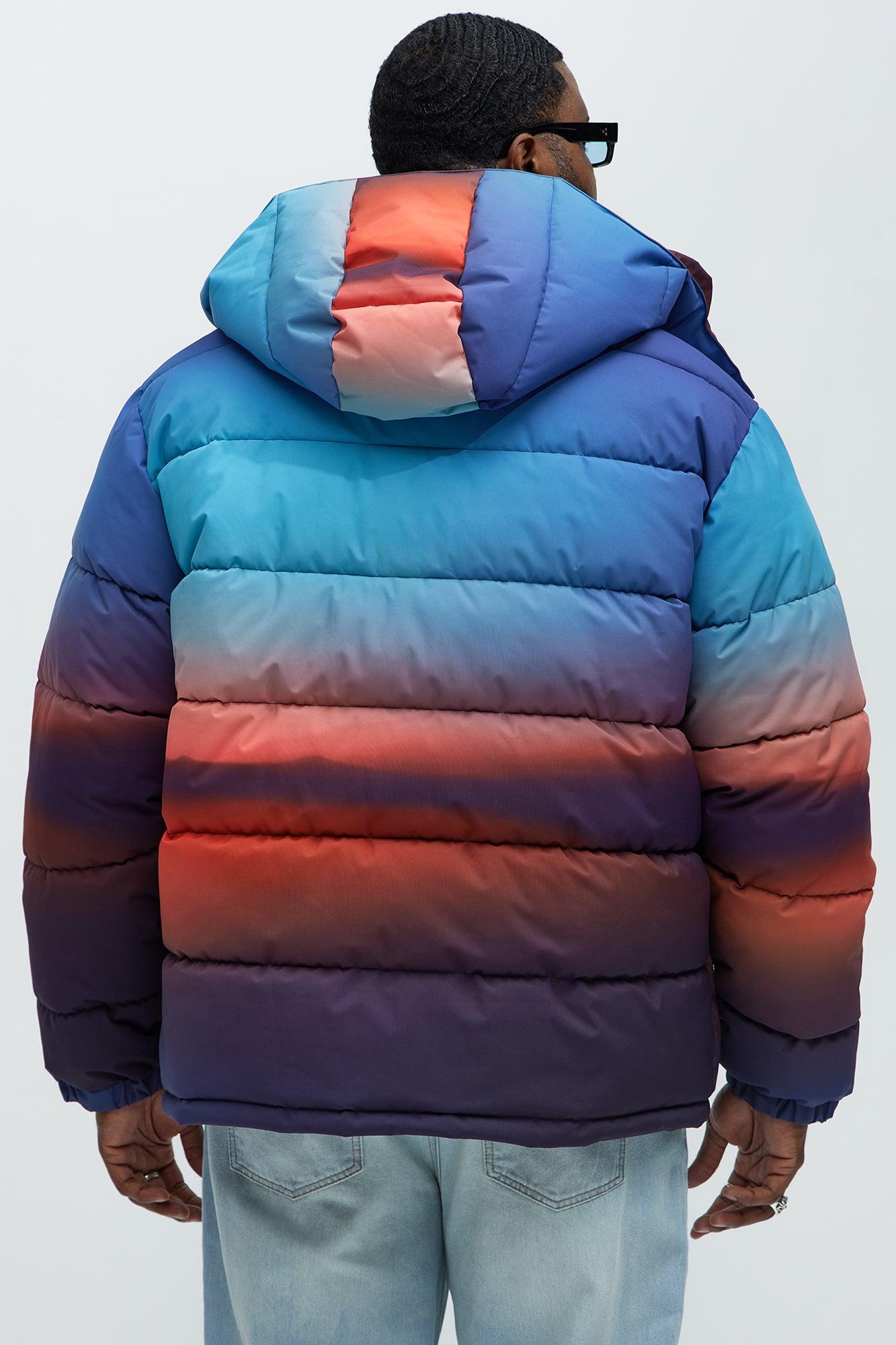 Sunrise Hooded Puffer Jacket - Blue/combo Male Product Image