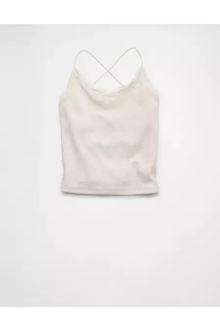 AE Strappy Go Lucky Cropped Lace Tank Top Women's Product Image