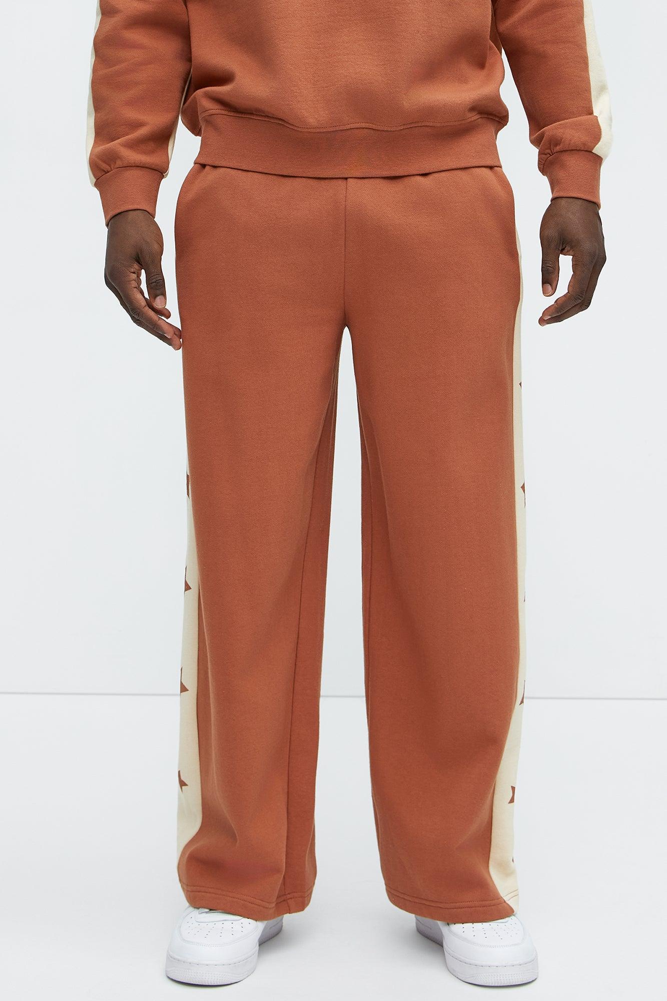 Never Give Up Sweatpants - Brown/combo Product Image
