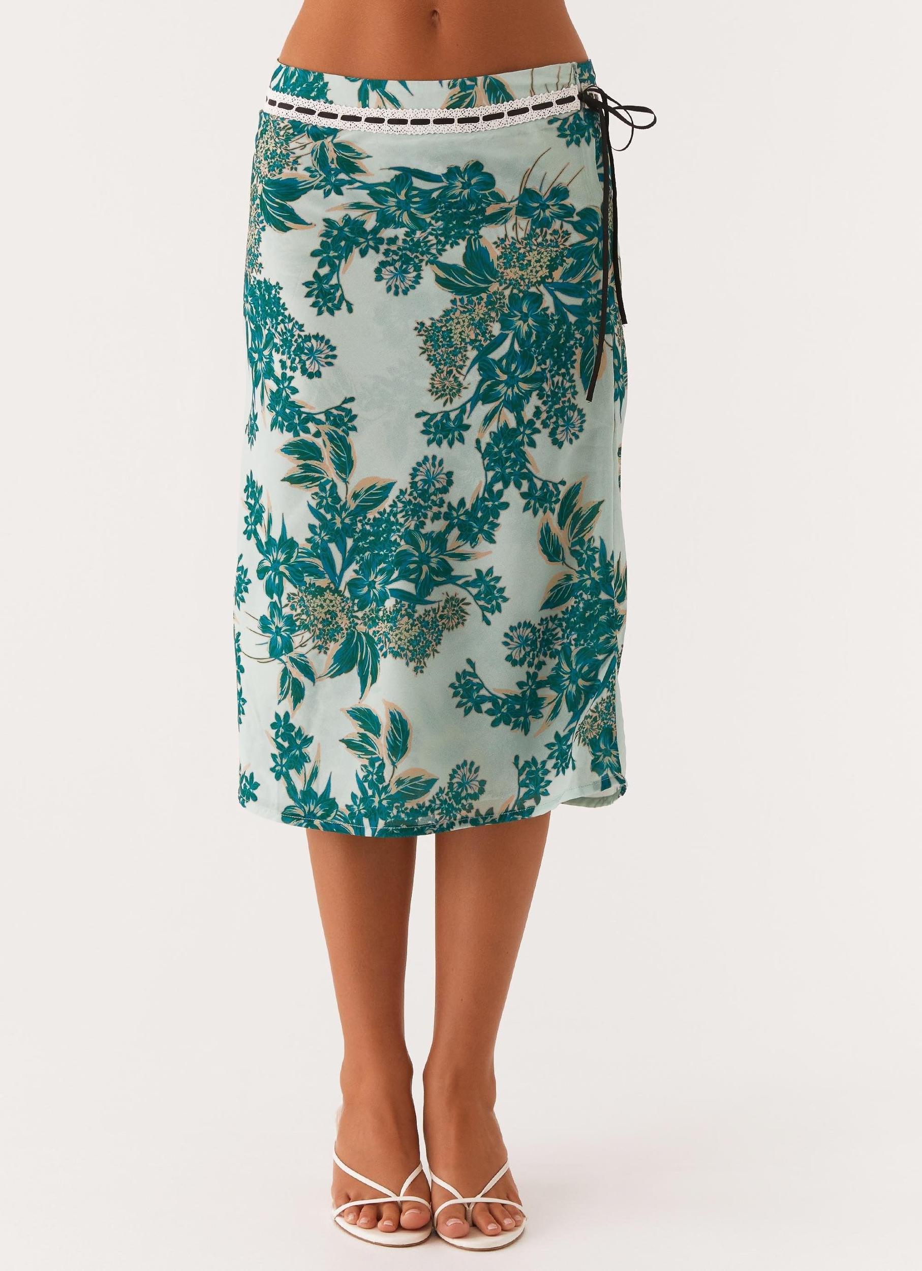 Peony Quartz Midi Skirt - Cloud Nine Floral Product Image
